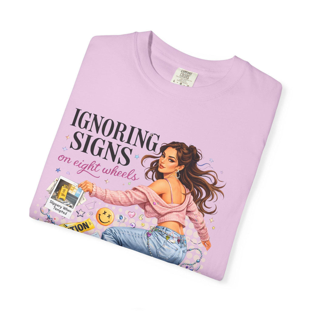 Ignoring Signs roller skate girl T-Shirt | retro skate collage, pastel graphics