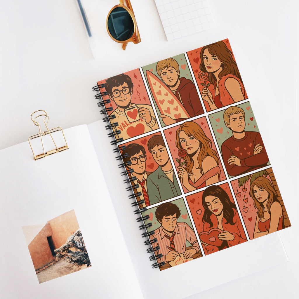 Y2K California Romance Valentine Spiral Notebook | Early 2000s Teen Drama Aesthetic