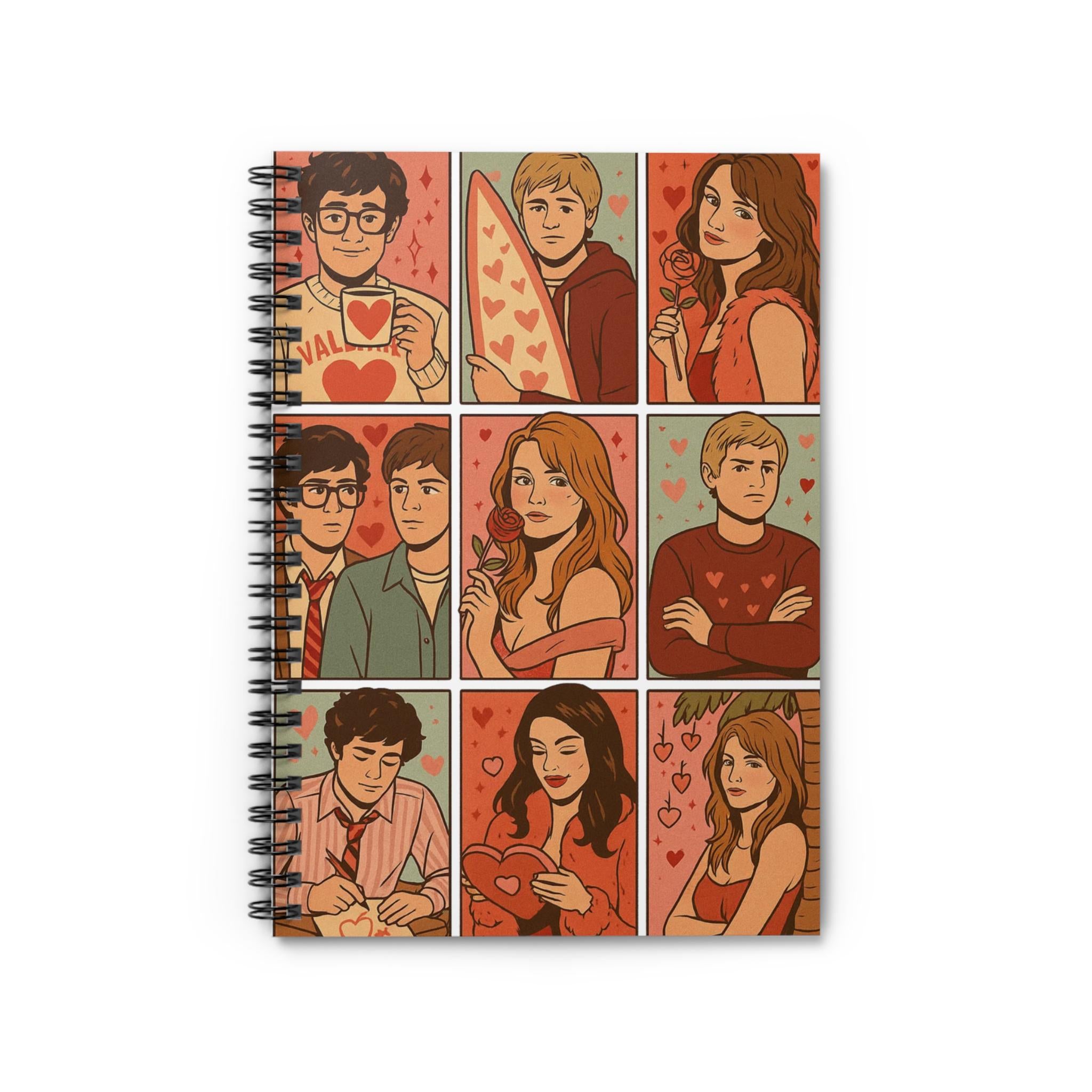 Y2K California Romance Valentine Spiral Notebook | Early 2000s Teen Drama Aesthetic