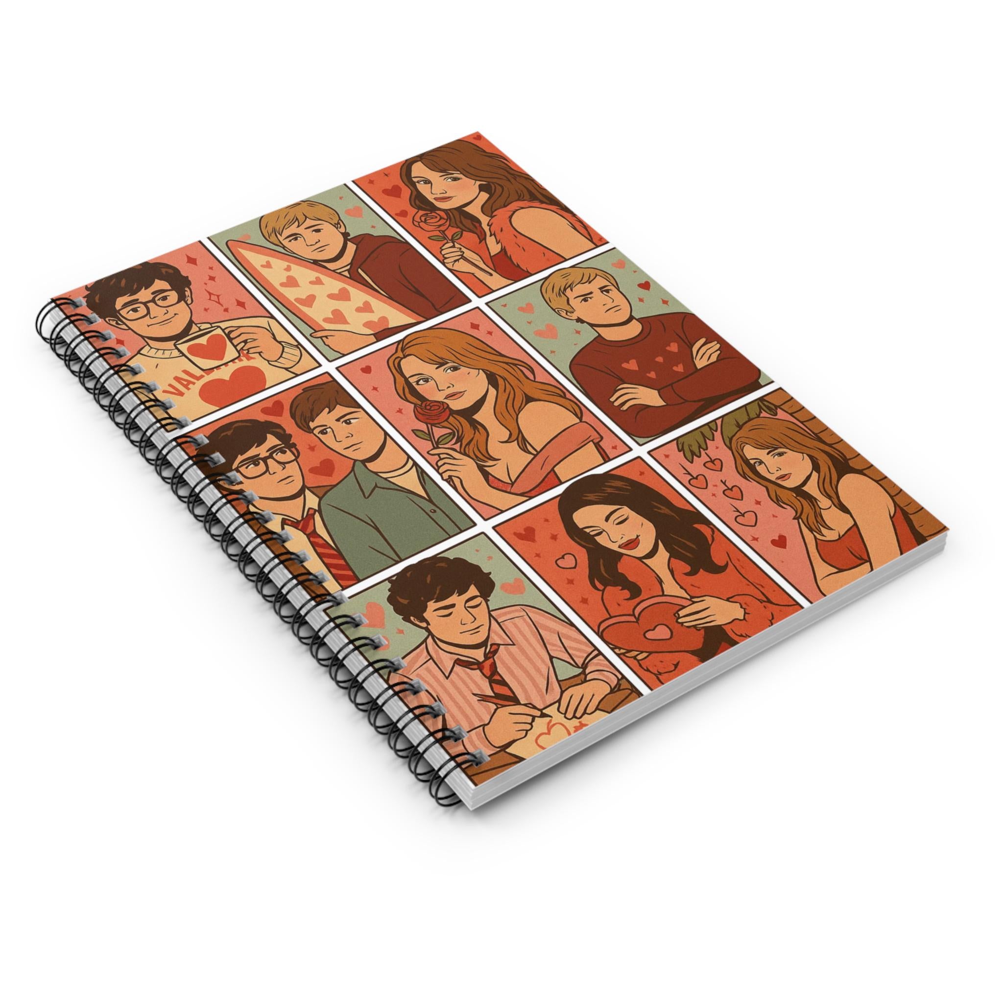 Y2K California Romance Valentine Spiral Notebook | Early 2000s Teen Drama Aesthetic