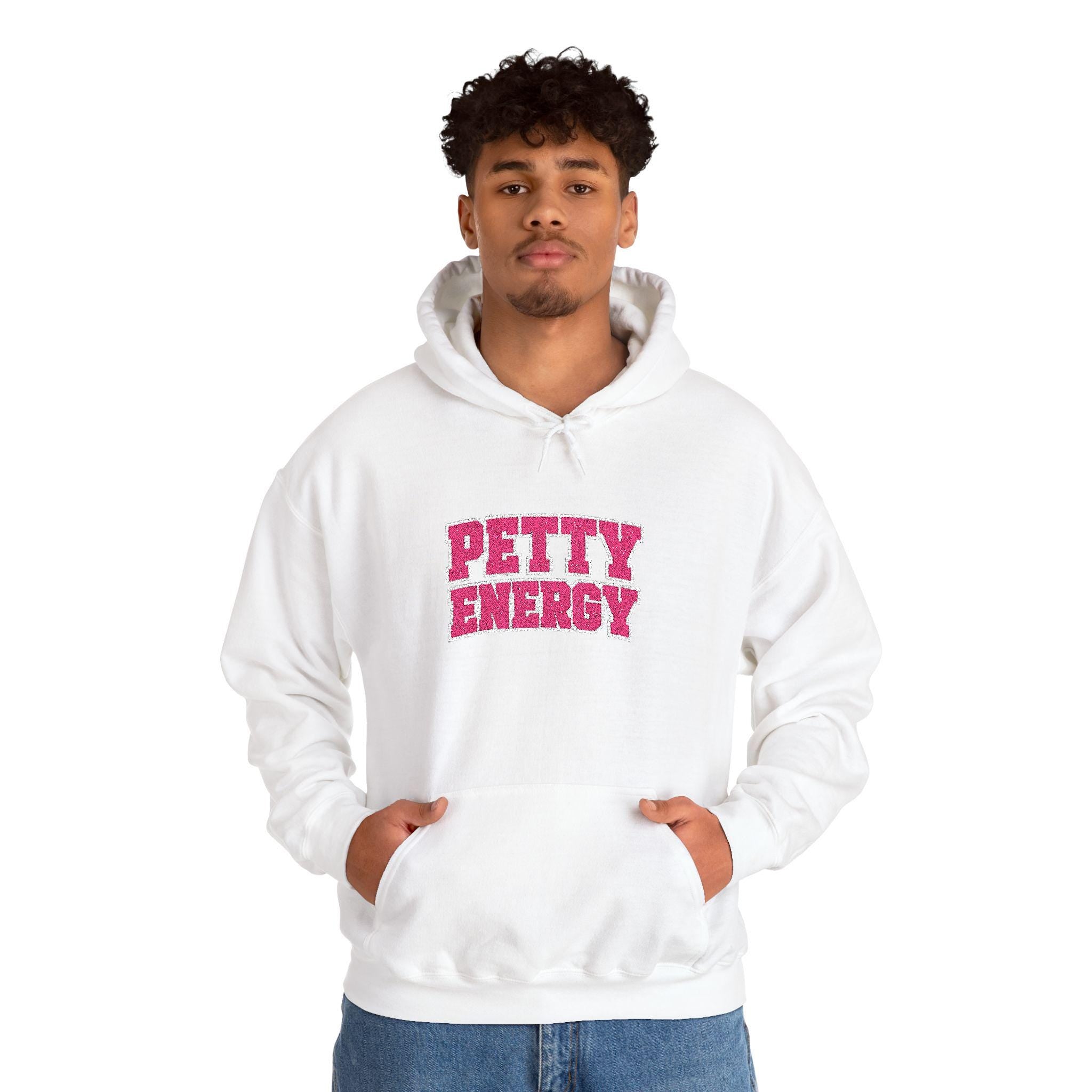 Faux Rhinestone embroidered "Petty Energy" Hoodie | Bling Pet Attitude Sweatshirt