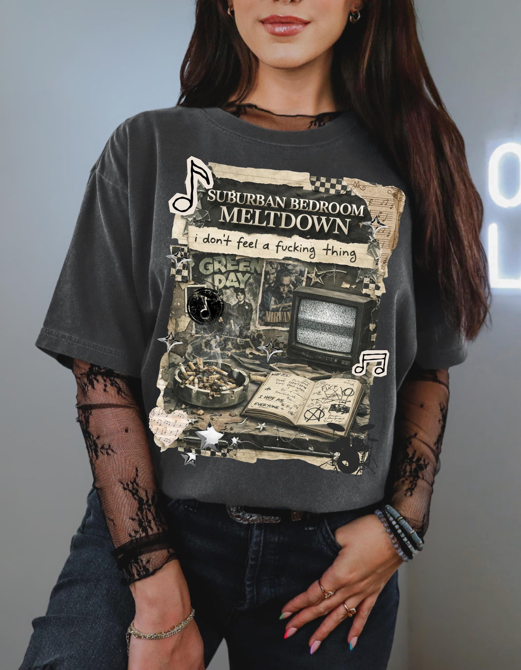 Suburban Bedroom Meltdown T-Shirt | Emo Grunge 2000s Alternative Nostalgia Fashion Tee