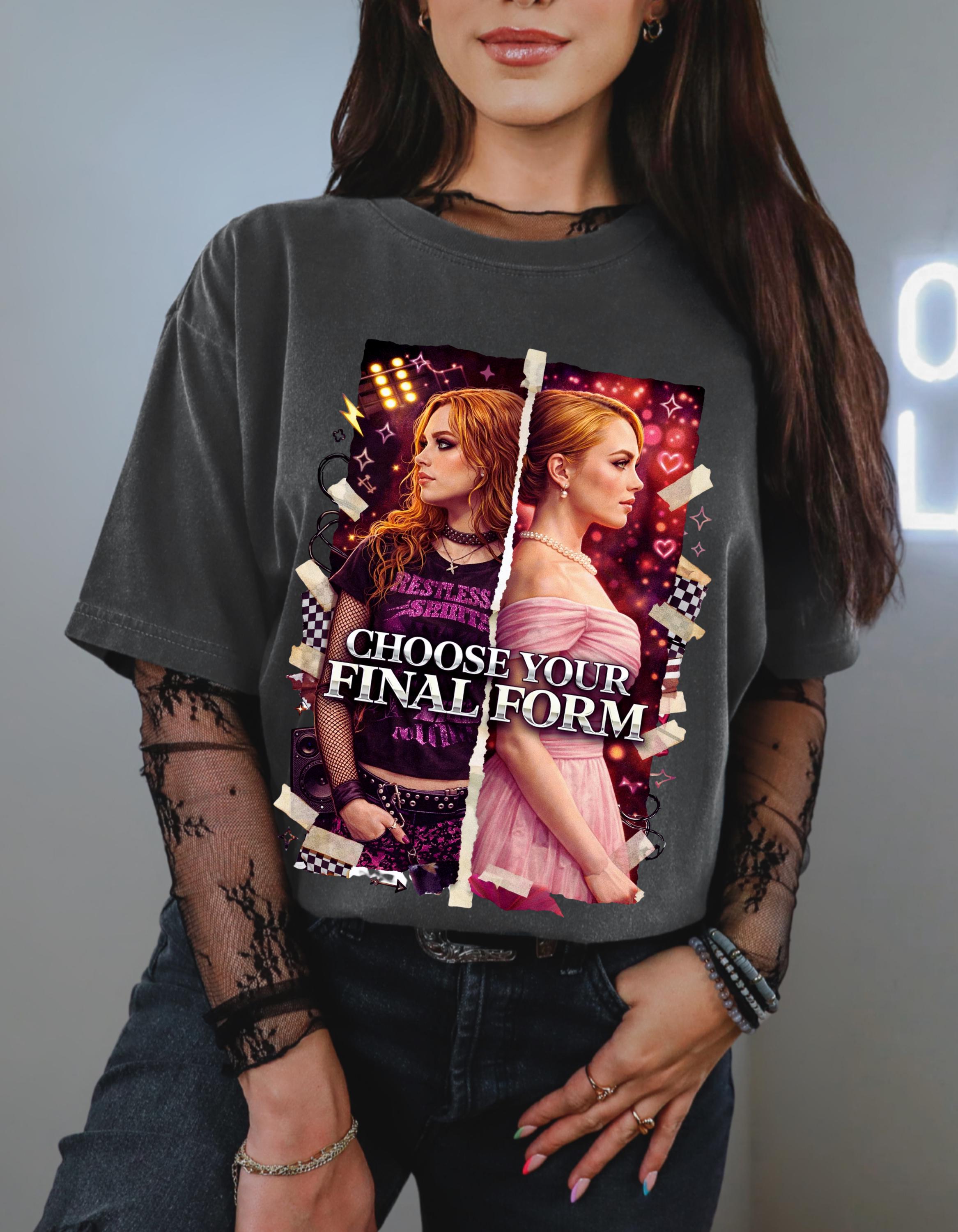 Pink Punk Princess Graphic Tee | Grunge Cotton Shirt Crowned in Chaos Aesthetic Unisex Streetwear