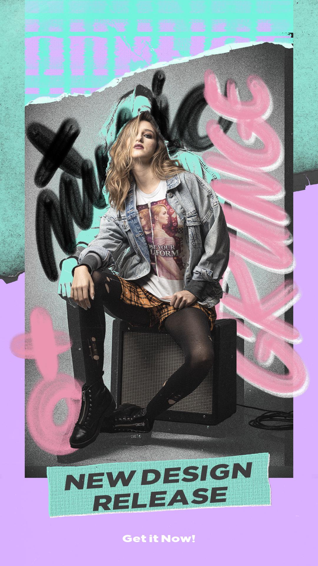 Pink Punk Princess Graphic Tee | Grunge Cotton Shirt Crowned in Chaos Aesthetic Unisex Streetwear