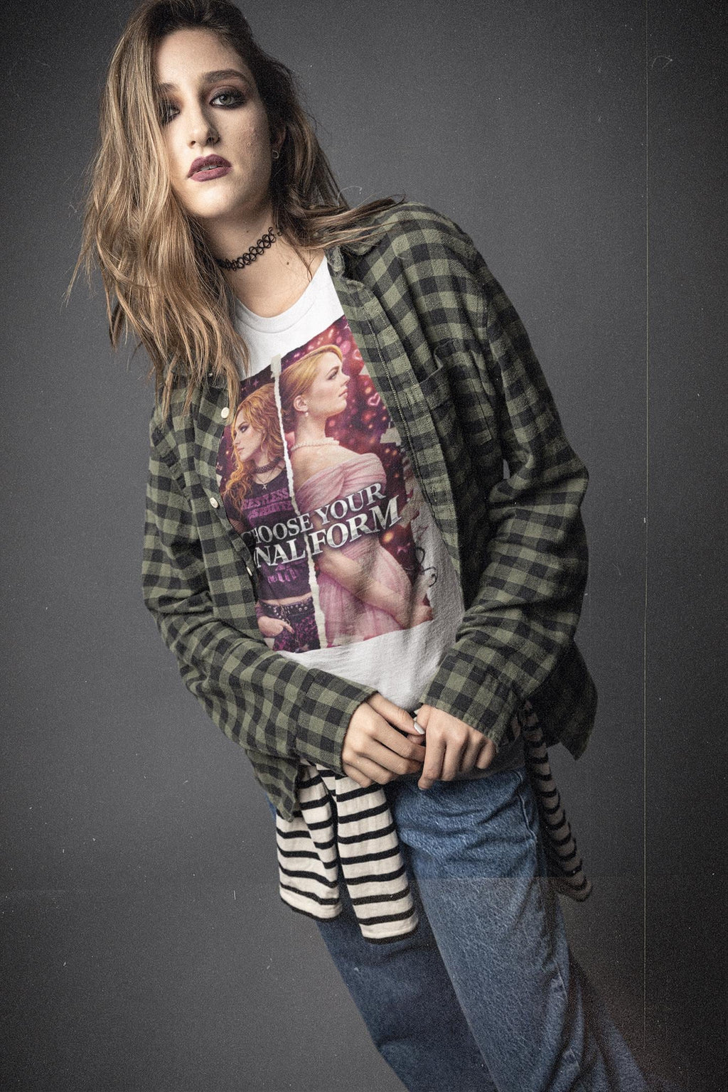 Pink Punk Princess Graphic Tee | Grunge Cotton Shirt Crowned in Chaos Aesthetic Unisex Streetwear