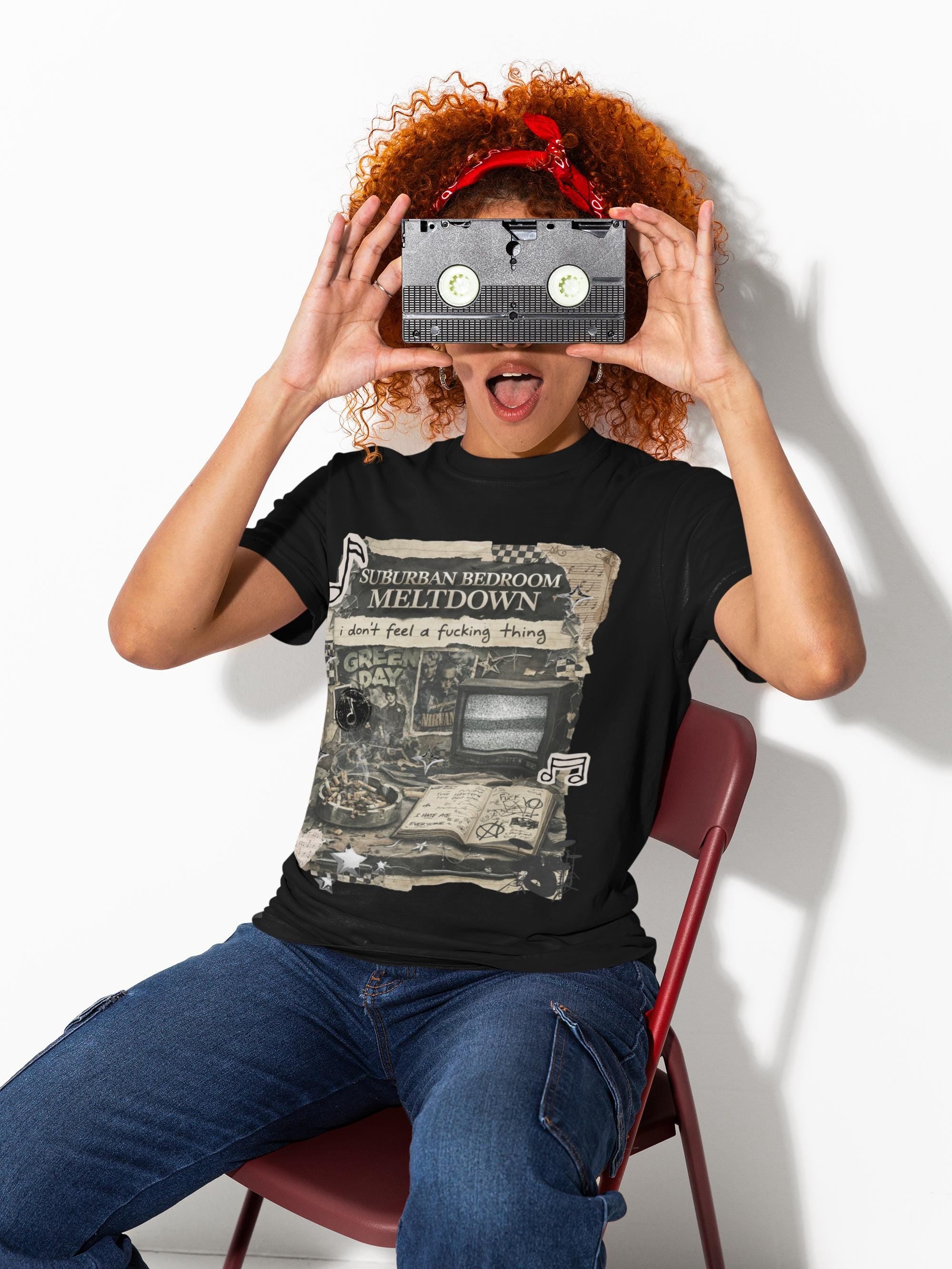 Suburban Bedroom Meltdown T-Shirt | Emo Grunge 2000s Alternative Nostalgia Fashion Tee