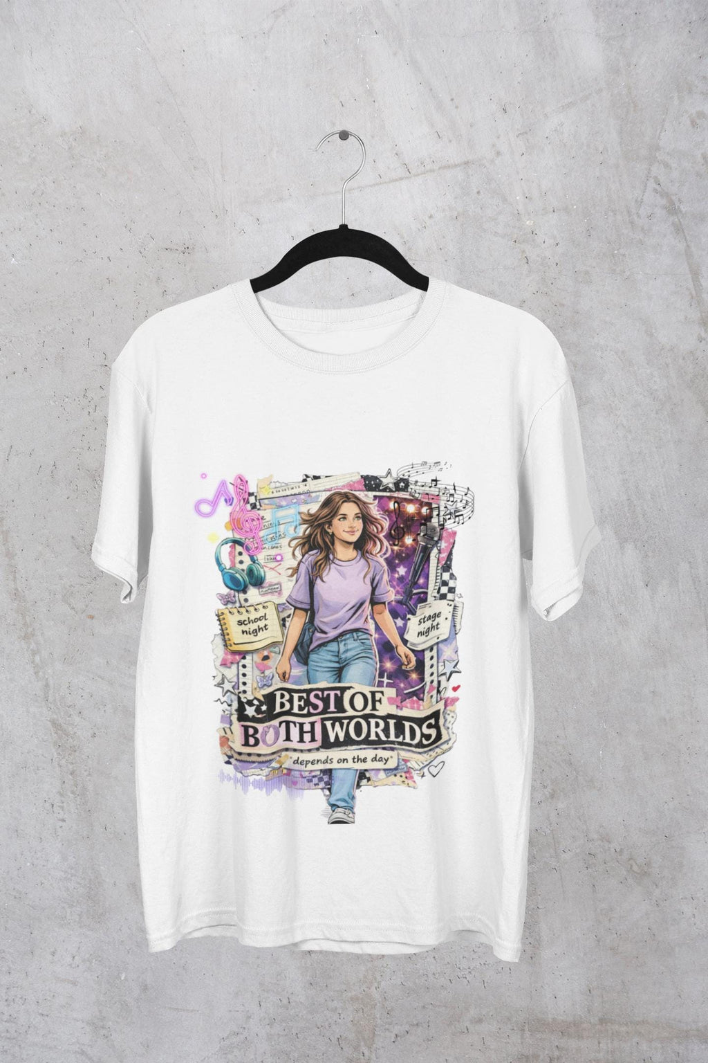 Y2K Music Girl Graphic Tee – Nostalgic Collage Shirt