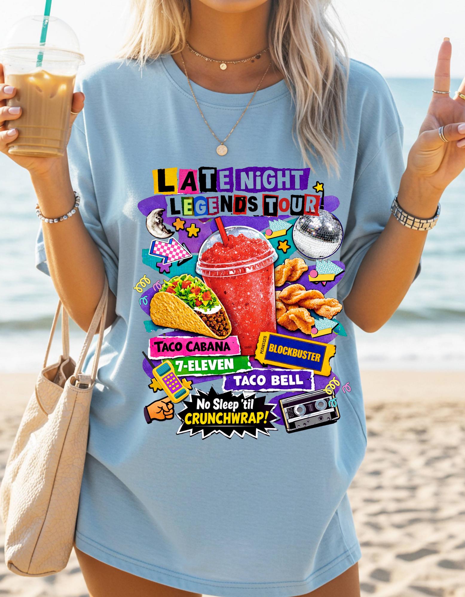 Late Night Legends Tour T-Shirt | Fast Food Graphic Tee