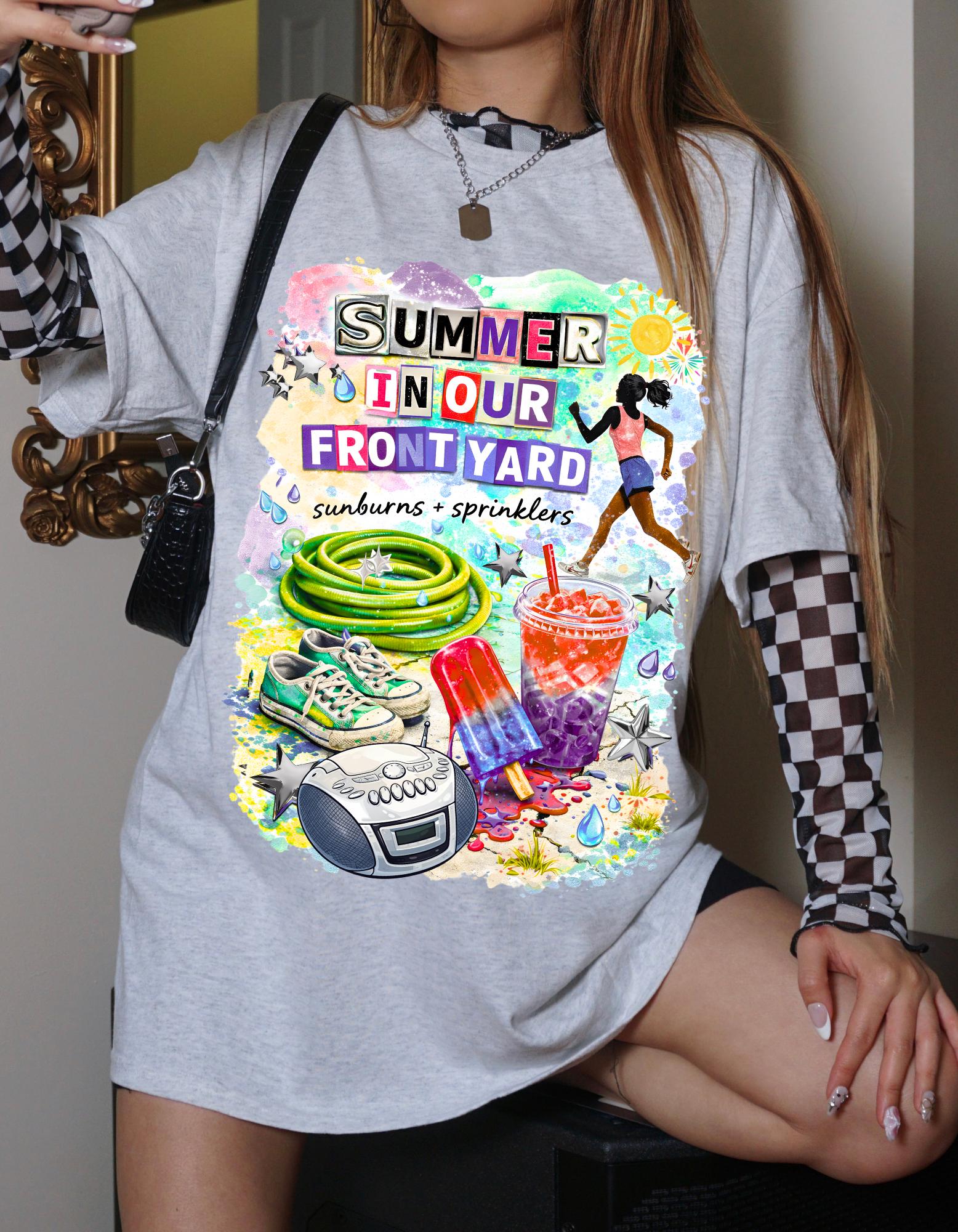 Nostalgic Summer Front Yard Graphic Tee - Comfort Colors Unisex T-Shirt