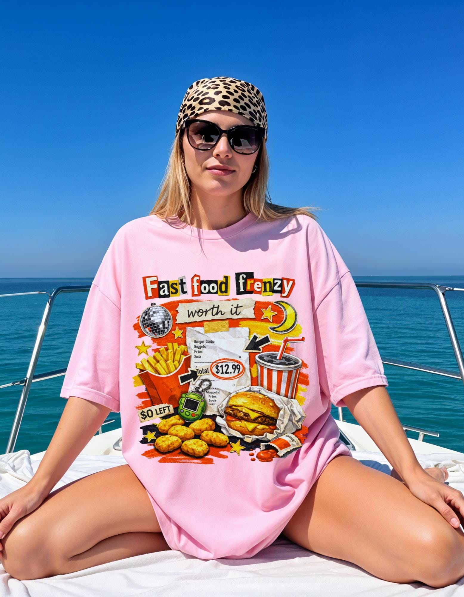 Fast Food Frenzy Graphic Tee | Retro Diner Collage T-Shirt