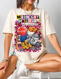 Midnight Mall Run Graphic T-Shirt | Retro Snack Collage Late Night Neon Tee Unisex Streetwear