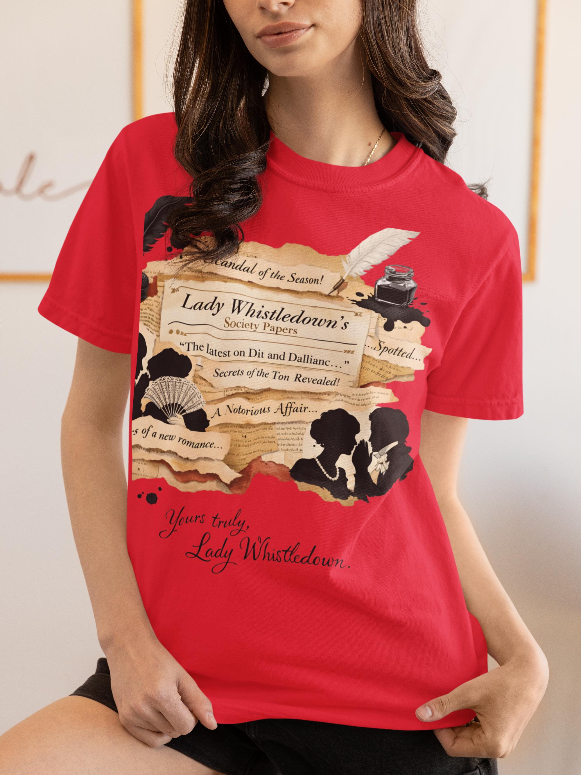 Victorian Lady Silhouettes T-Shirt | Vintage Quill & Floral Novelty Tee