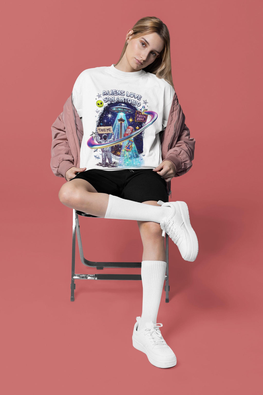 Aliens Love San Antonio T-Shirt | UFO Fiesta Zone Graphic Tee