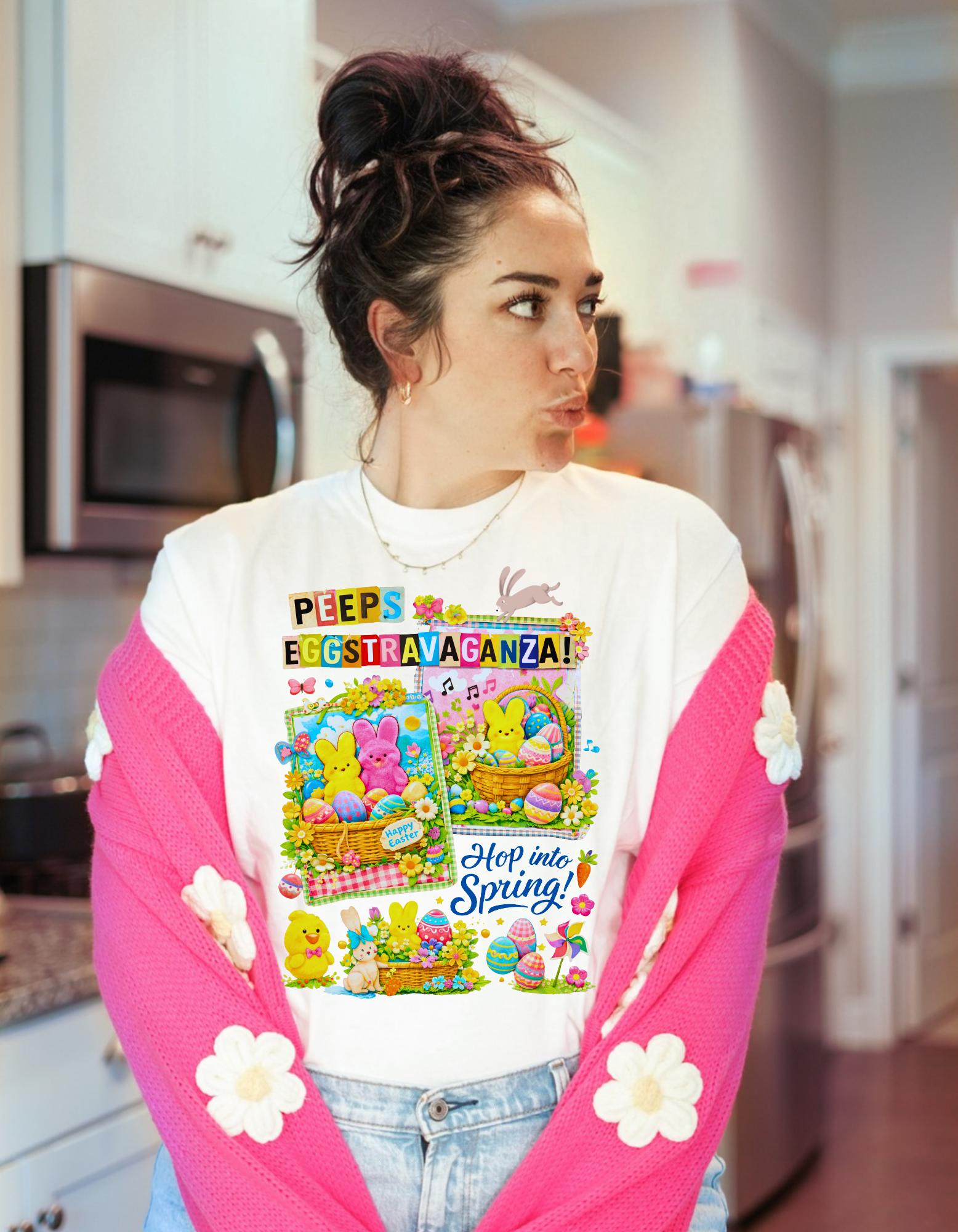 Peeps Eggstravaganza Easter Tee | Spring Chick T-Shirt Hop Into Season Holiday Outfit