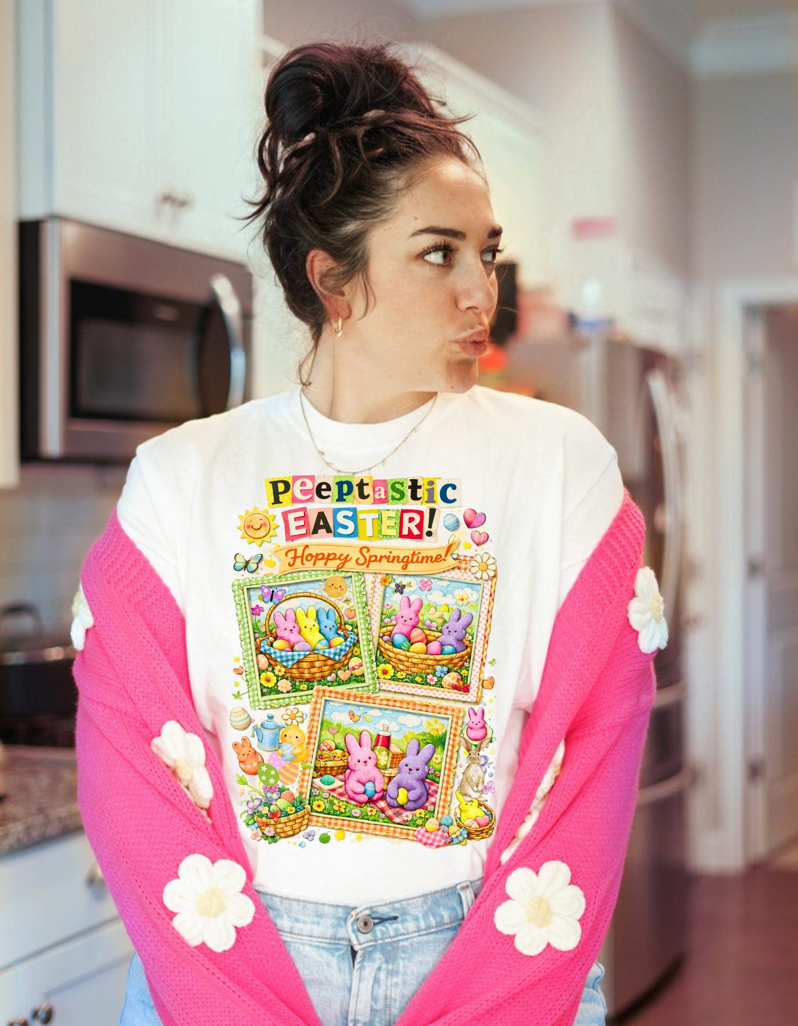 Easter Bunny Collage T-Shirt: Peep-tastic Spring Graphic Tee