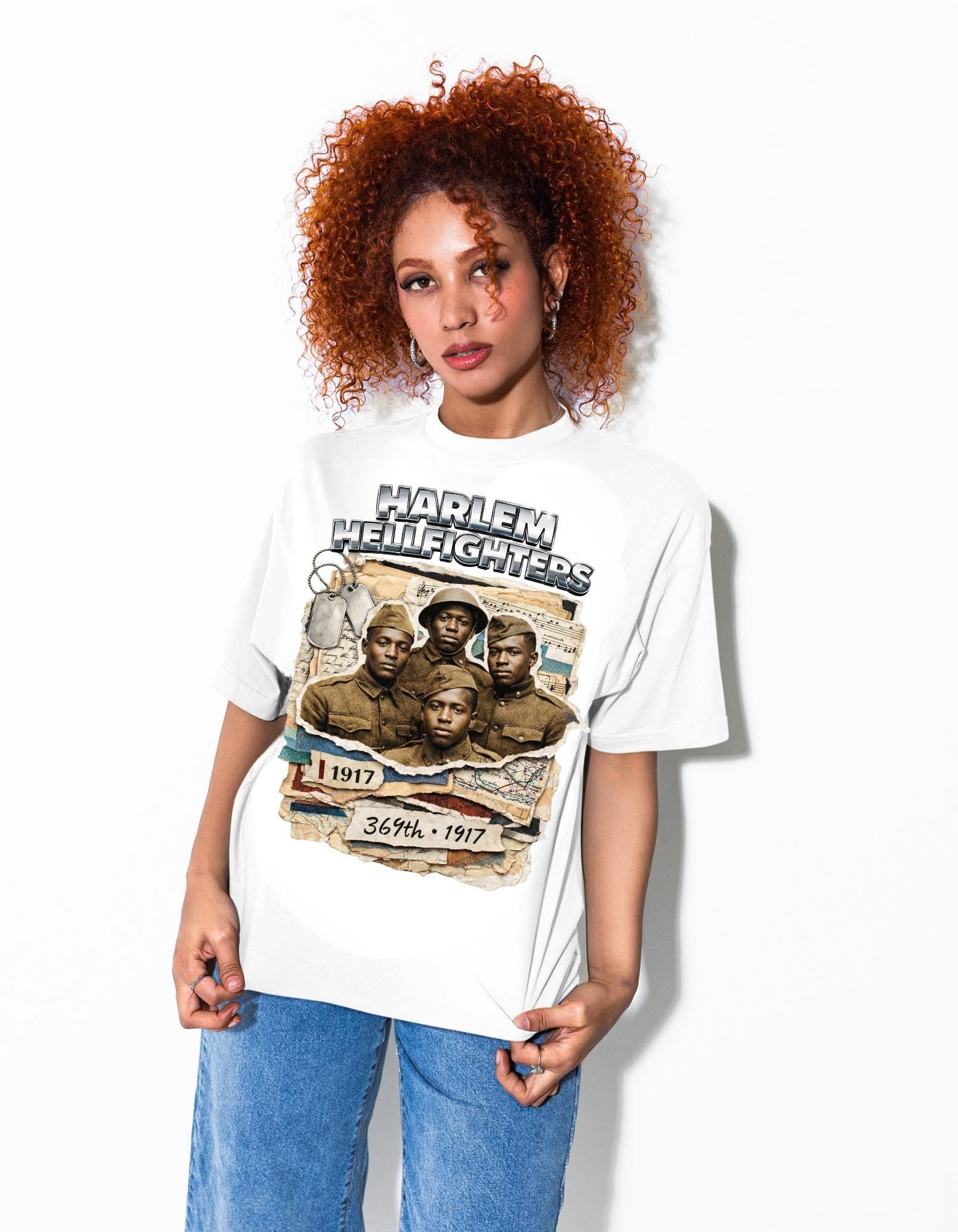 Harlem Hellfighters 369th Infantry T-shirt | WWI Soldiers Vintage Map