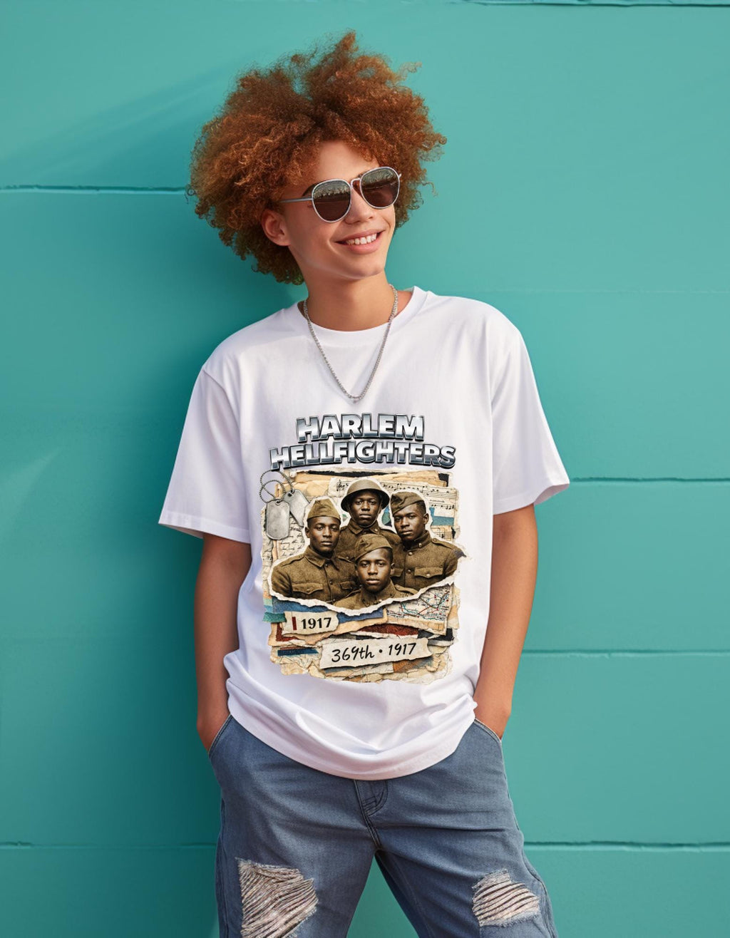 Harlem Hellfighters 369th Infantry T-shirt | WWI Soldiers Vintage Map