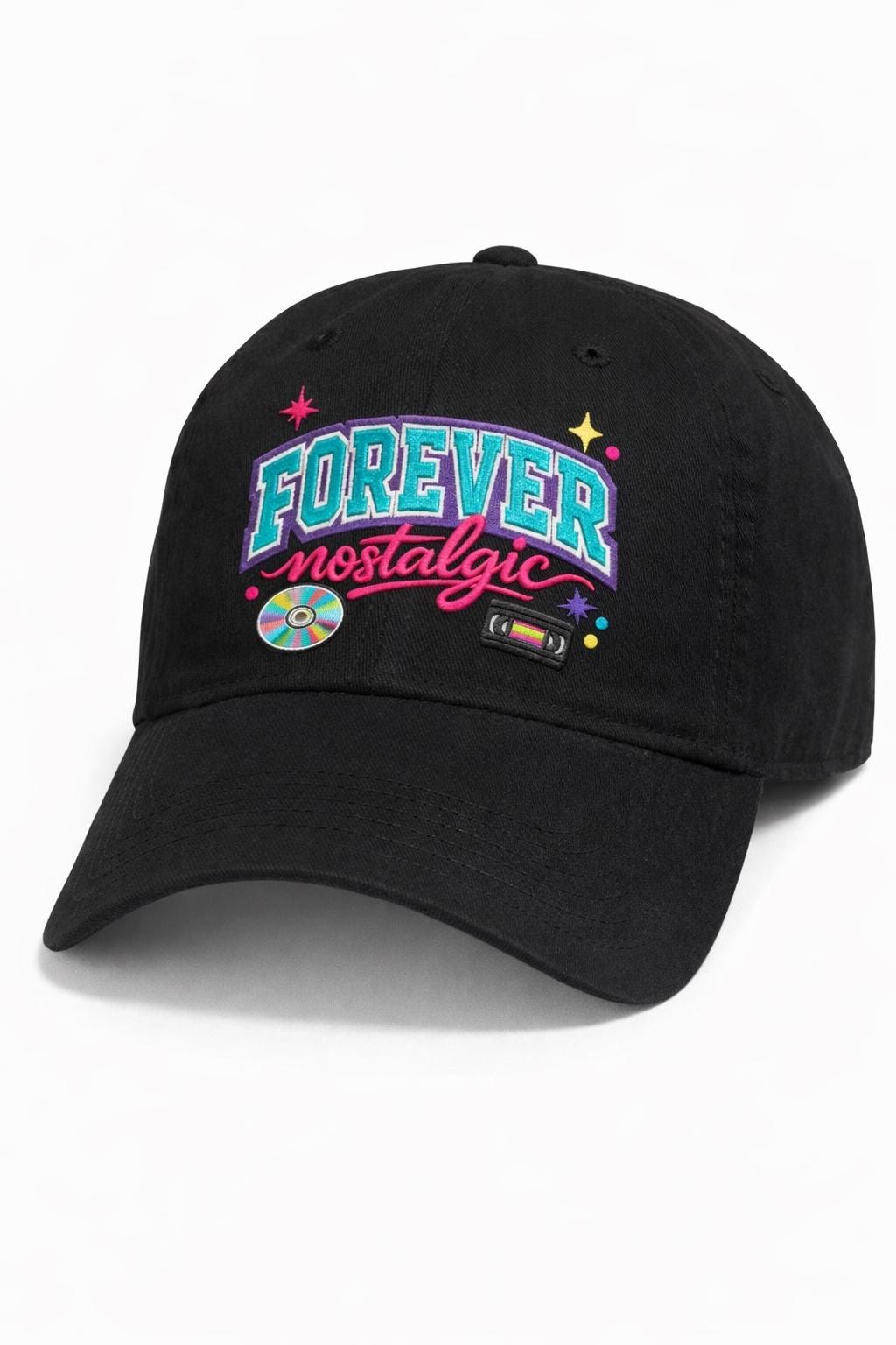 Forever Nostalgic embroidered Dad Cap | Retro roller skate patch