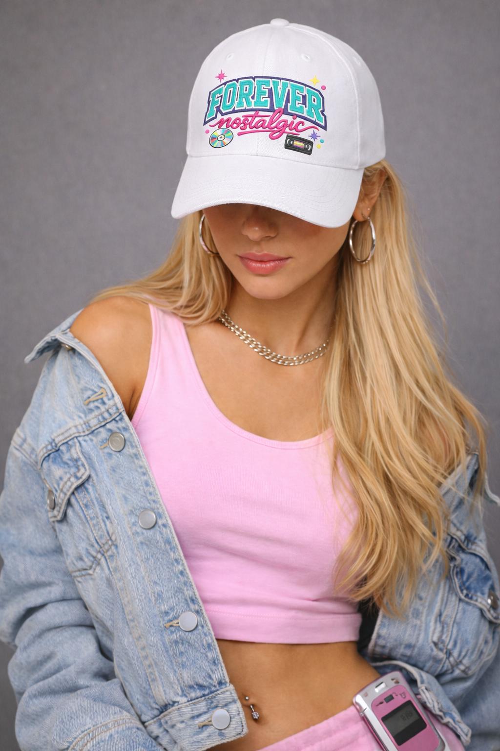 Forever Nostalgic embroidered Dad Cap | Retro roller skate patch