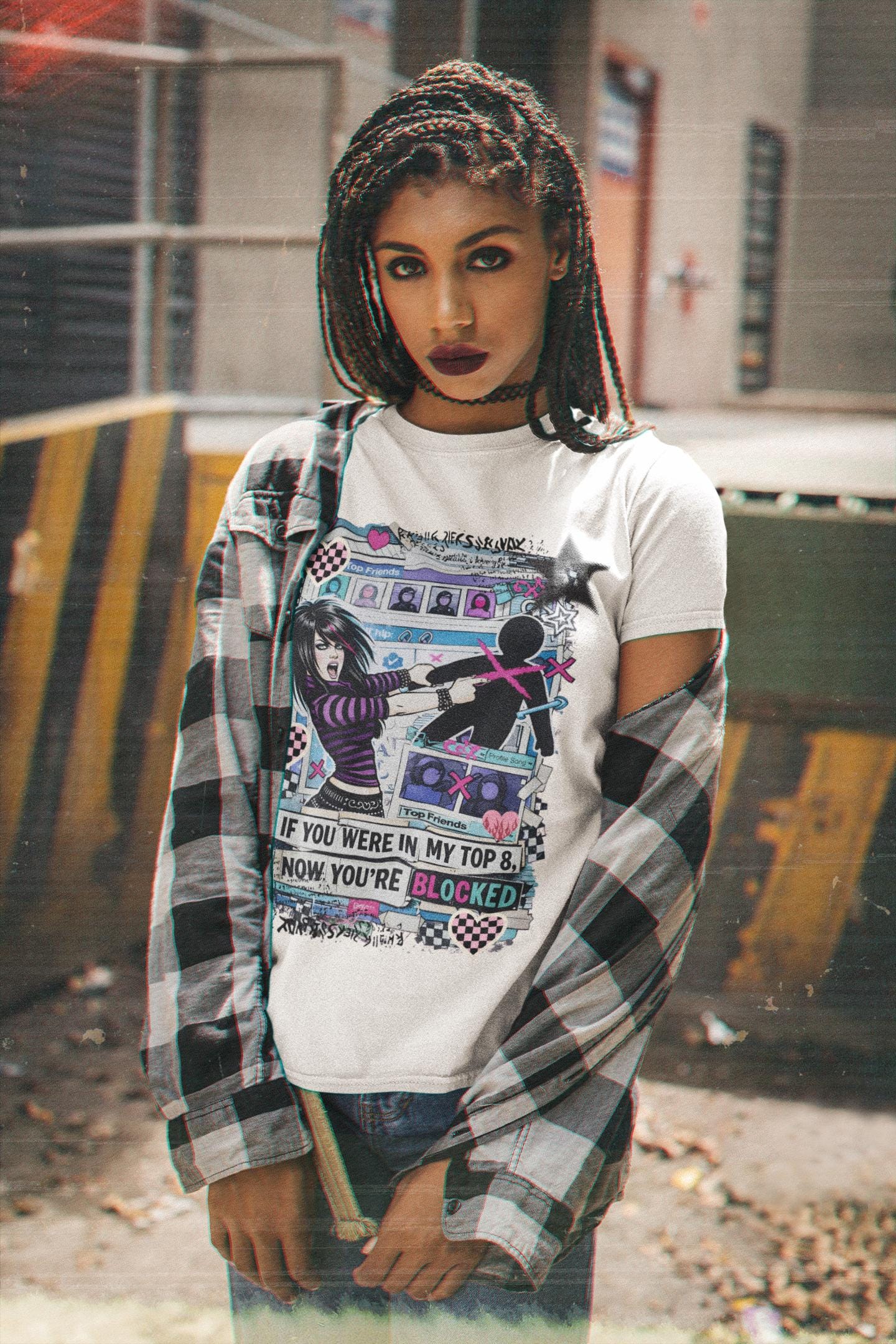 Y2K Emo Graphic Tee | If You Were In My Top 8 Blocked