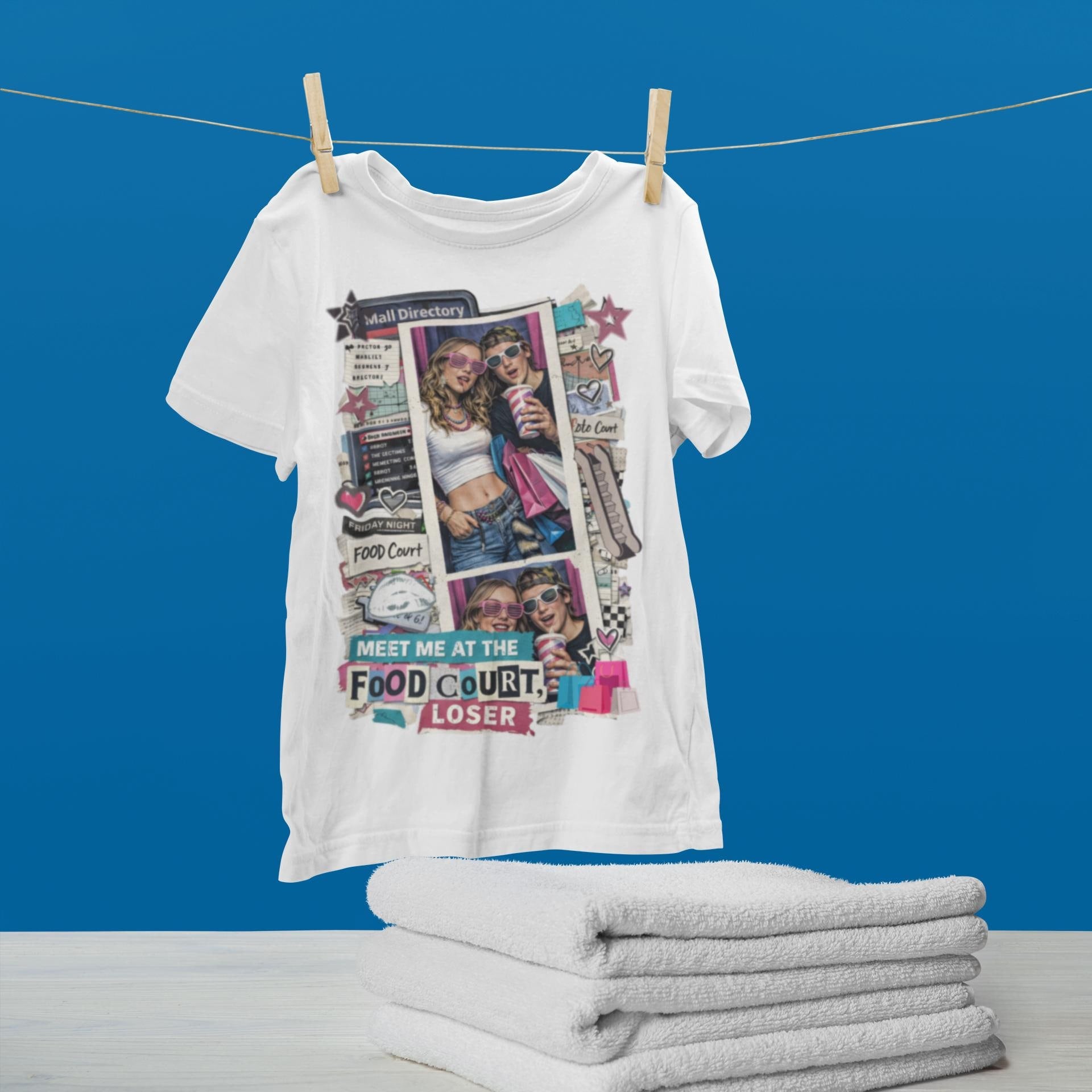 90s Mall Food Court T-Shirt | Vintage Collage Tee