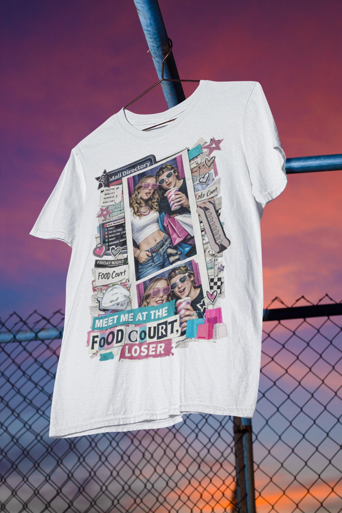 90s Mall Food Court T-Shirt | Vintage Collage Tee