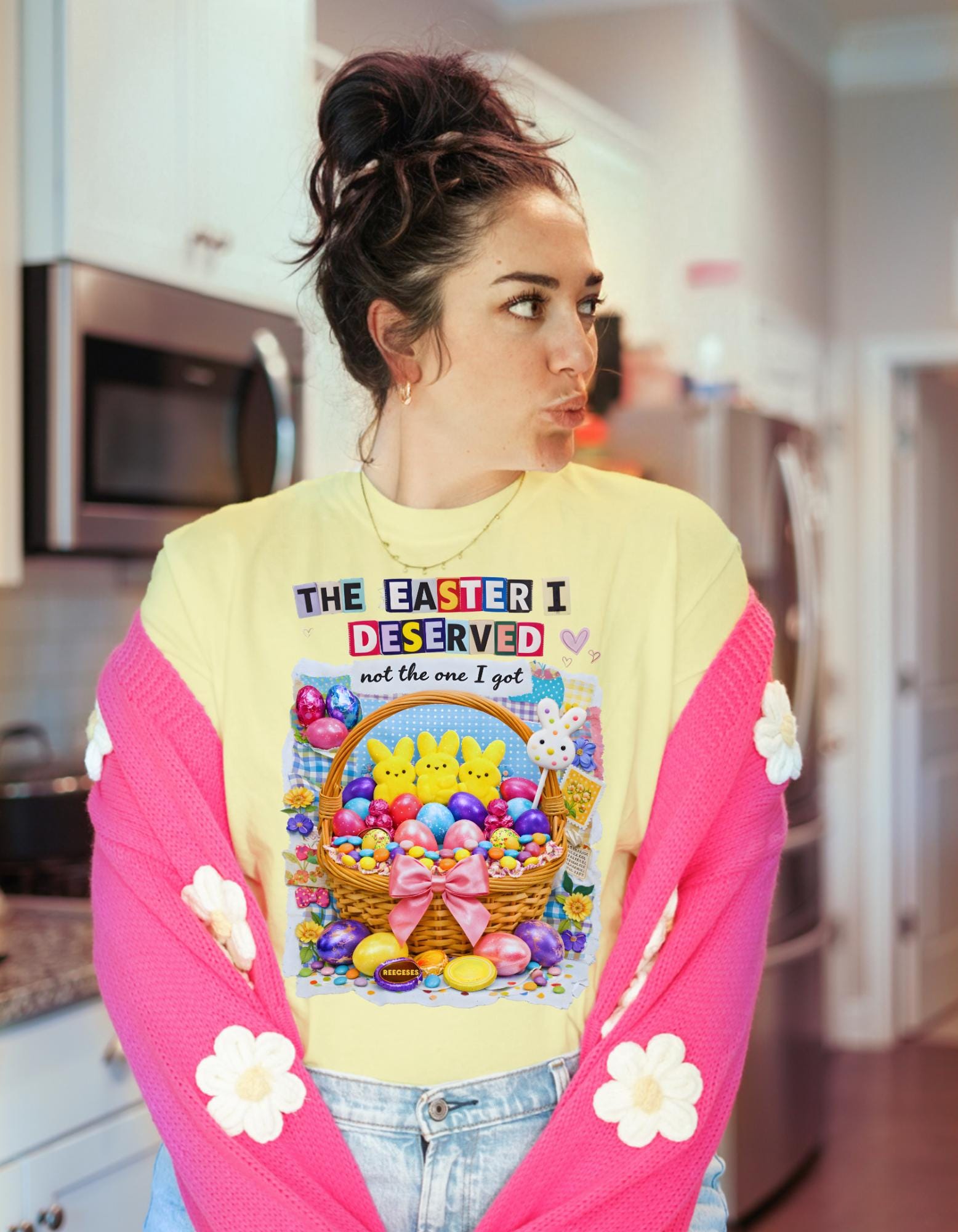 Easter Basket Graphic Tee | Peeps, Eggs, Bunny Unisex Shirt