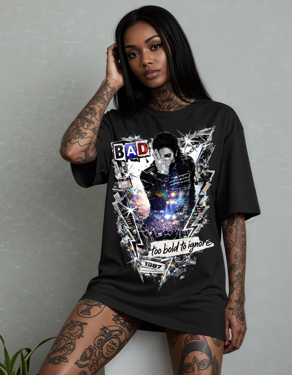 Bad Attitude Graphic T-Shirt | Retro Punk Portrait Too Bold To Ignore Design Vintage Tee