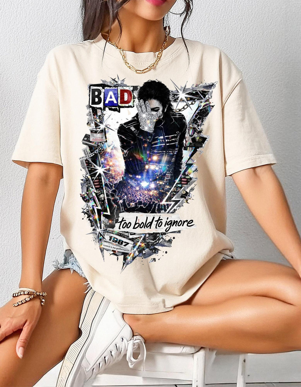 Bad Attitude Graphic T-Shirt | Retro Punk Portrait Too Bold To Ignore Design Vintage Tee