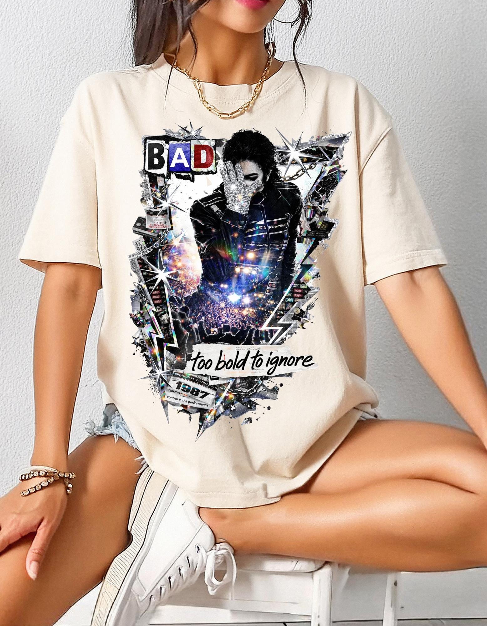 Bad Attitude Graphic T-Shirt | Retro Punk Portrait Too Bold To Ignore Design Vintage Tee