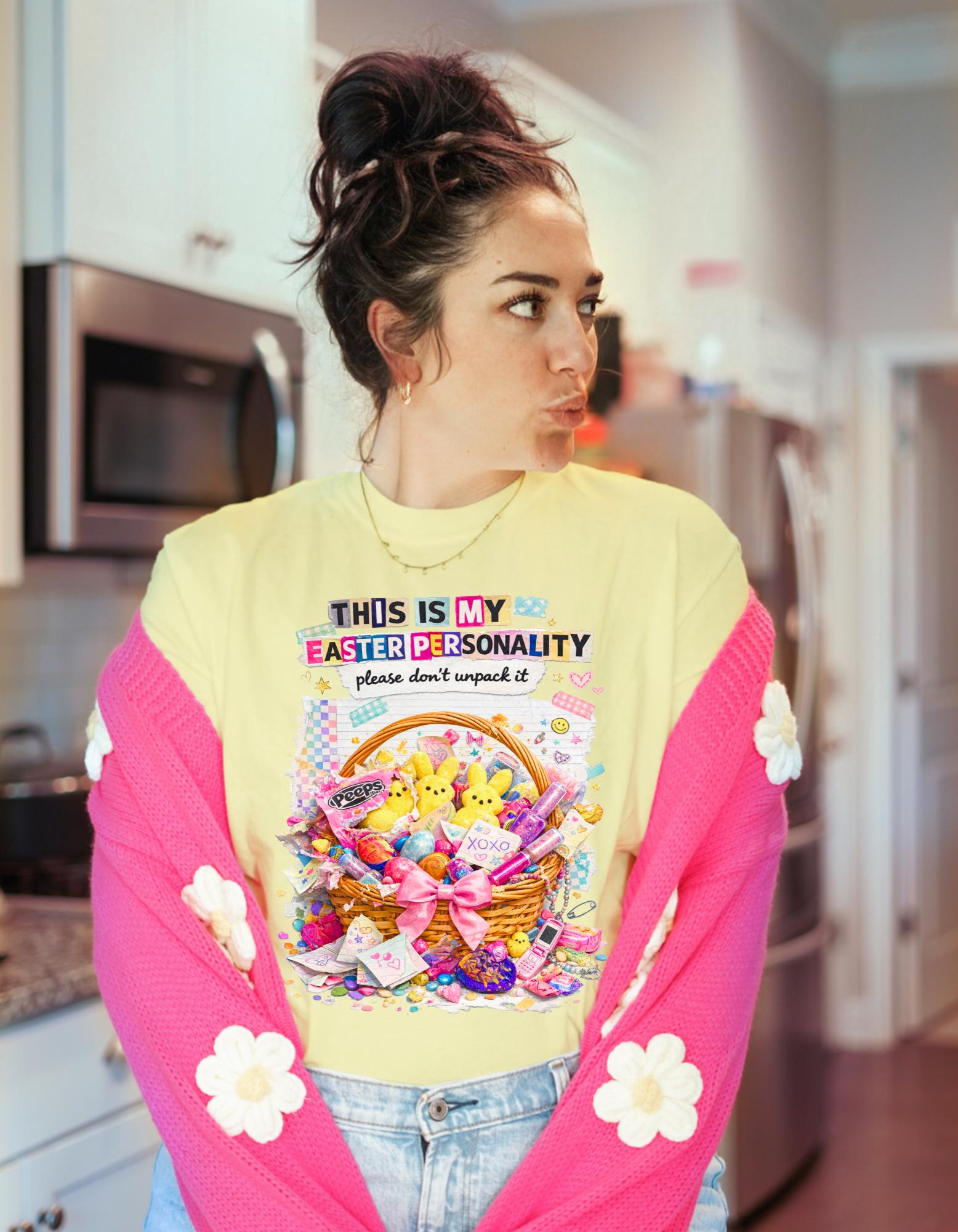 Easter Basket Peeps T-Shirt This Is My Holiday Personality Tee Spring Bunny Gift Apparel