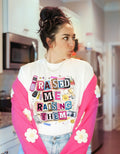 Raised Me Raising Them Retro Collage Mom Pride T-Shirt | Motherhood Appreciation Tee Gift