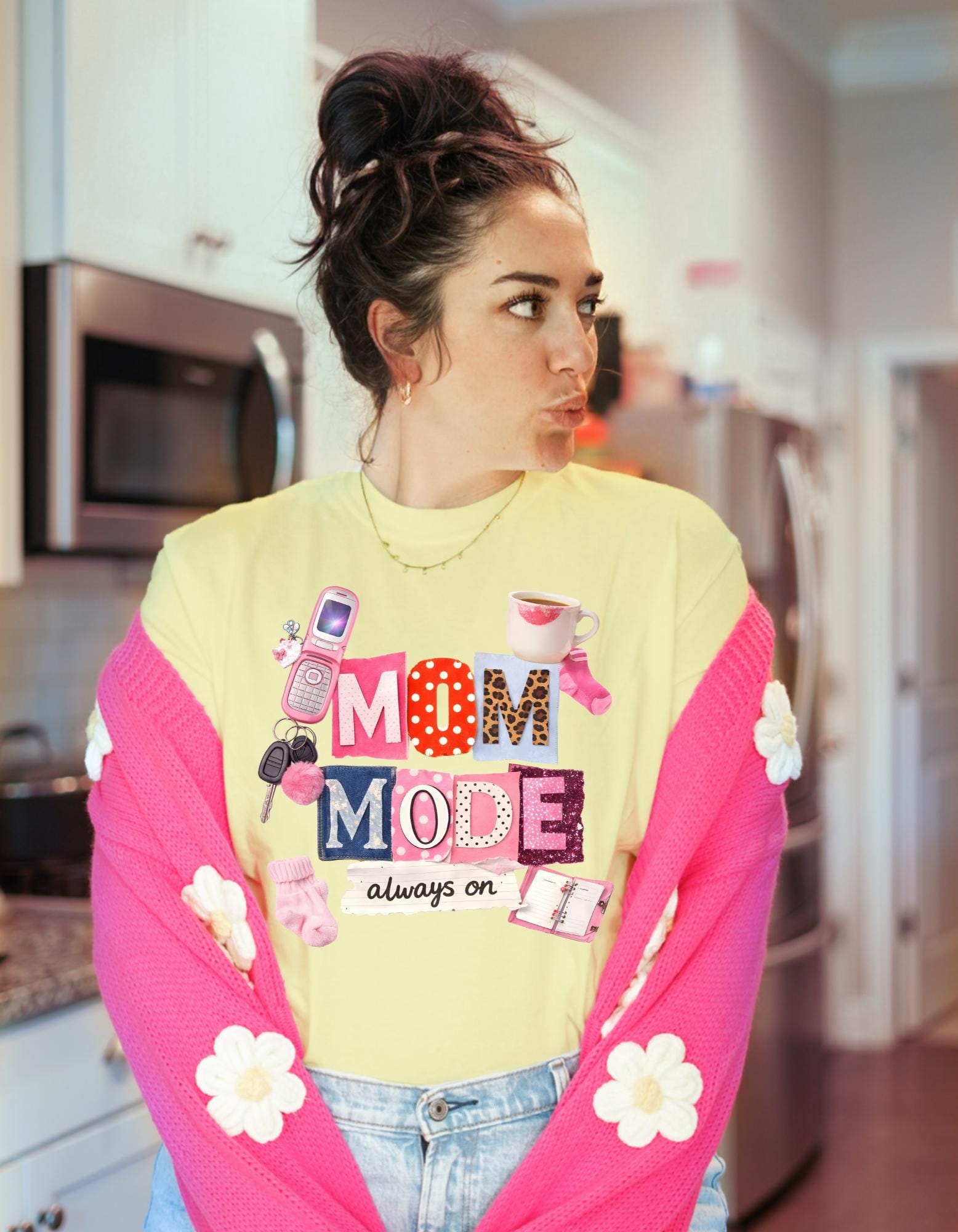 Mom Mode always on T-Shirt | Mom Life Graphic Tee, Mommy Essentials Design