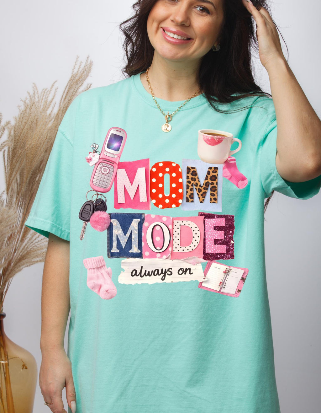 Mom Mode always on T-Shirt | Mom Life Graphic Tee, Mommy Essentials Design