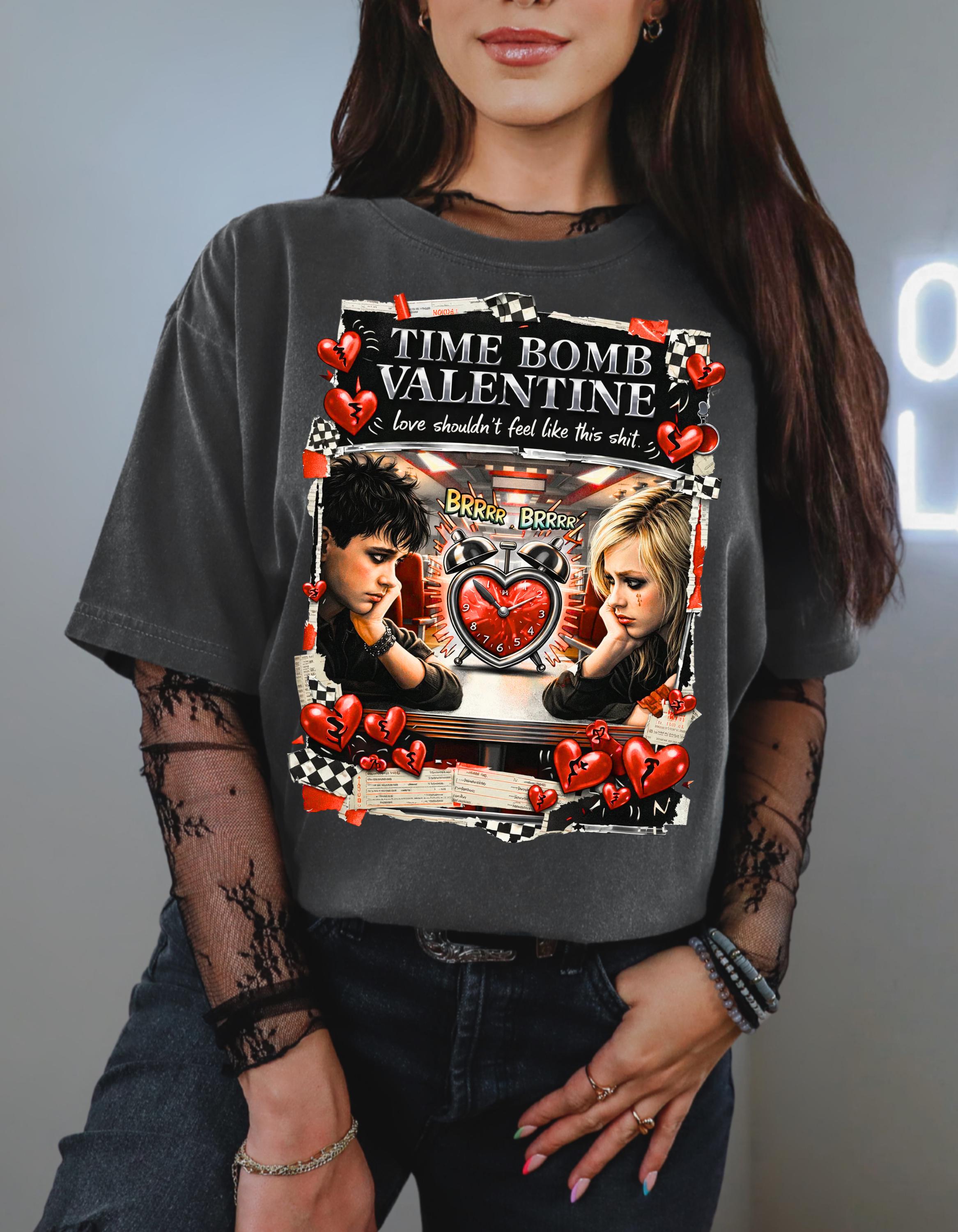 Time Bomb Valentine T-Shirt | Dark Romance Grunge Emo Gothic Aesthetic Unisex Tee Anti Love Graphic Shirt