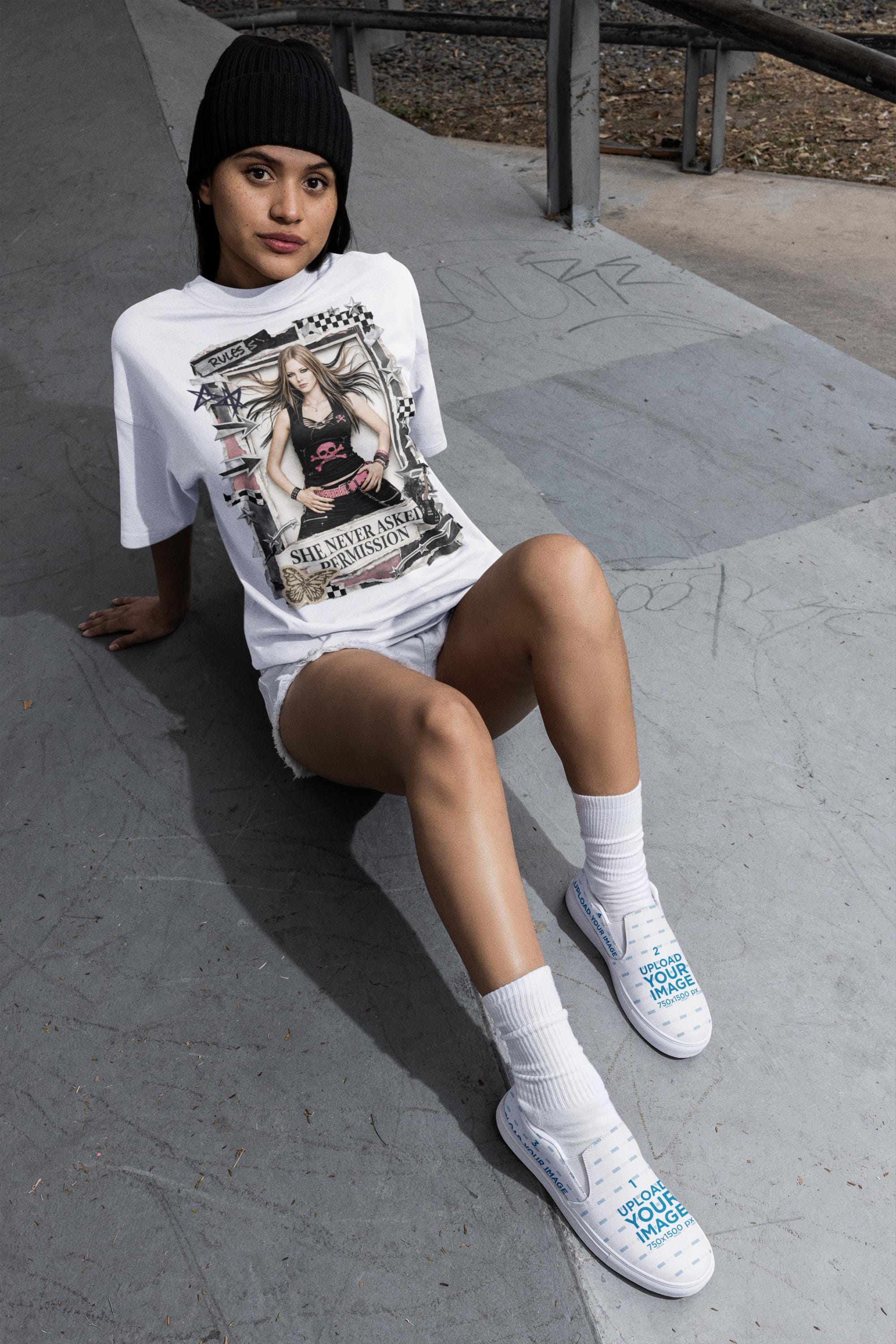 She Never Asked Permission Punk Skull Graphic T-Shirt Rock Band Vintage Style Edgy Alternative Clothing Women Unisex Tee