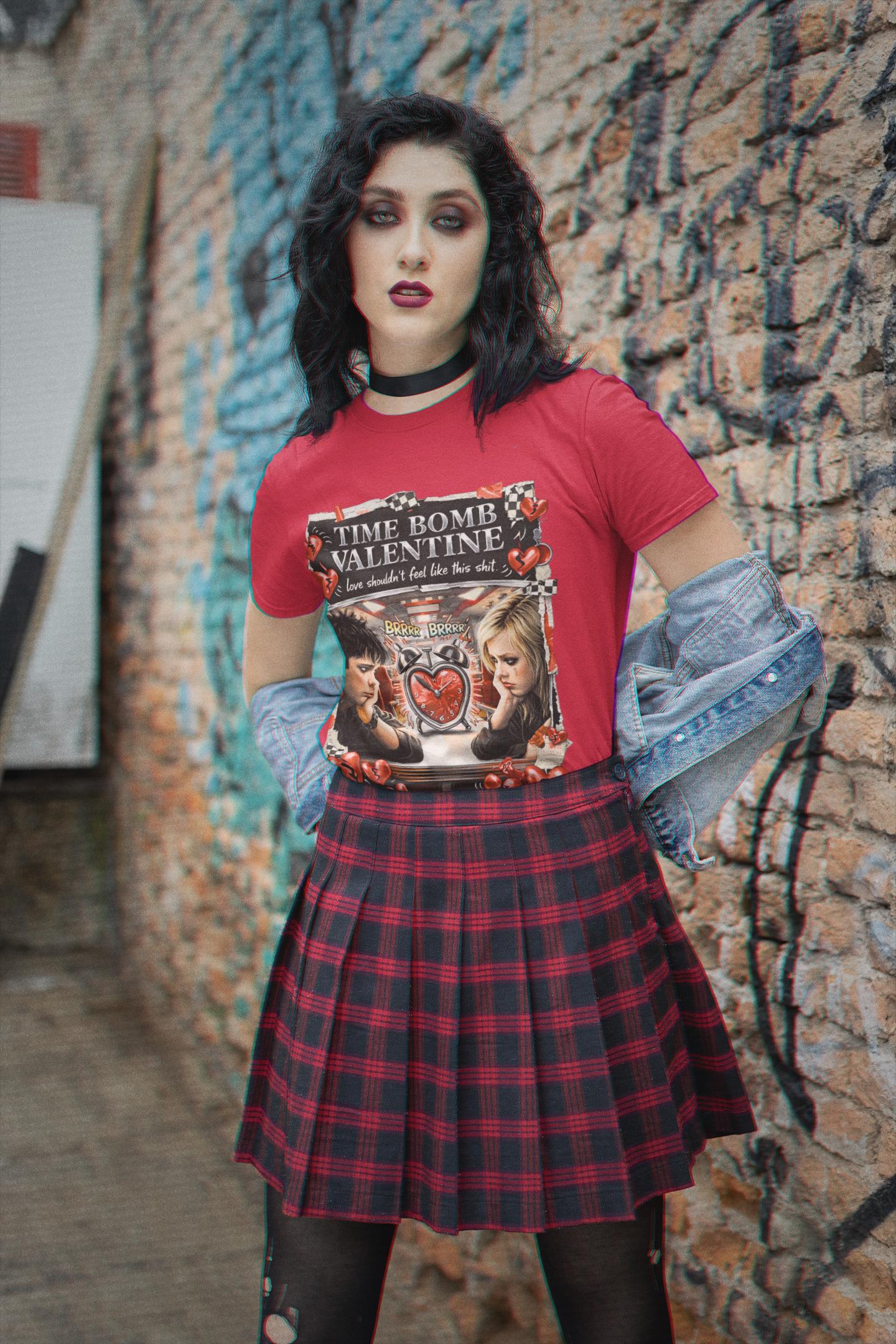 Time Bomb Valentine T-Shirt | Dark Romance Grunge Emo Gothic Aesthetic Unisex Tee Anti Love Graphic Shirt