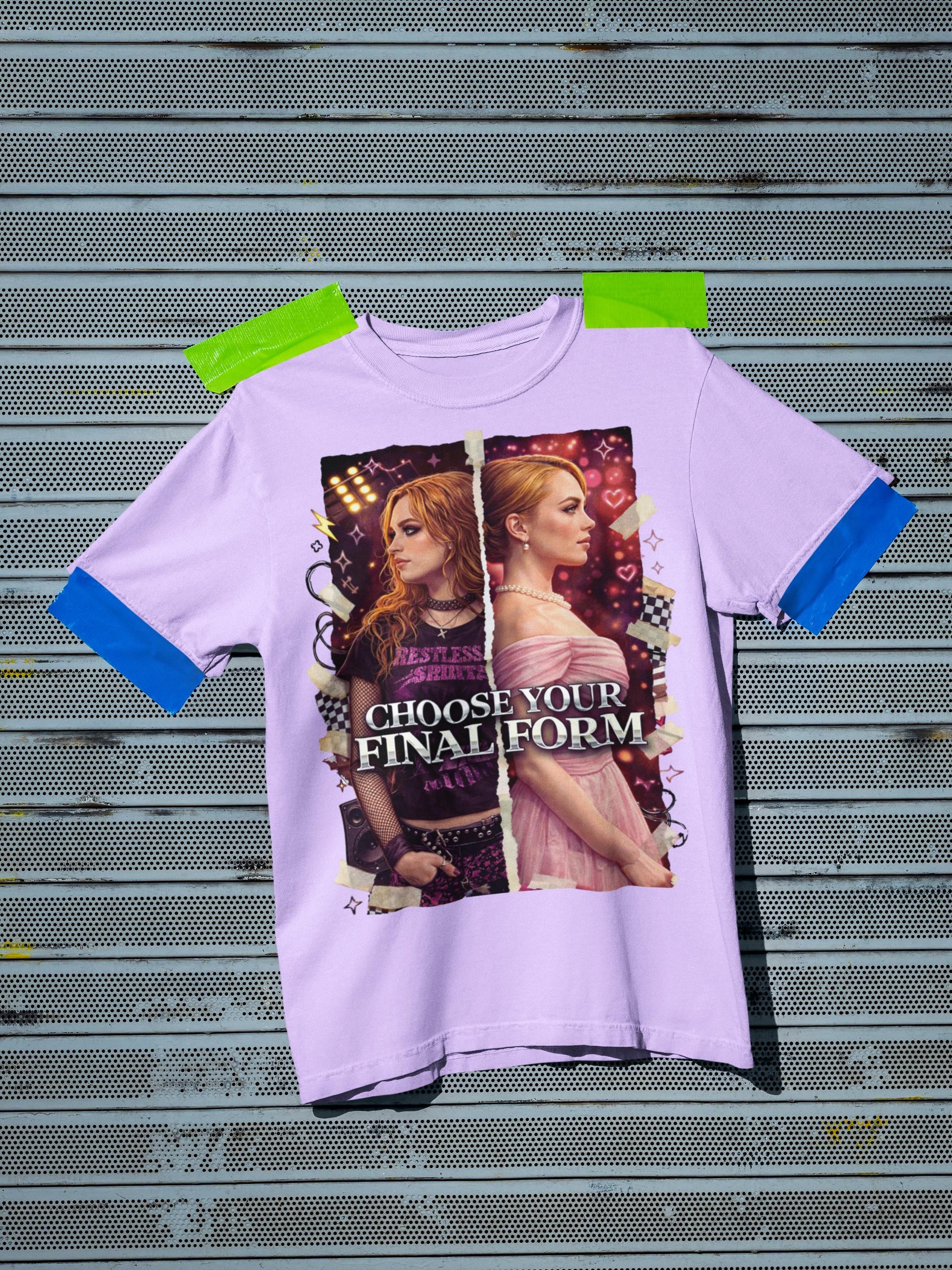 Pink Punk Princess Graphic Tee | Grunge Cotton Shirt Crowned in Chaos Aesthetic Unisex Streetwear
