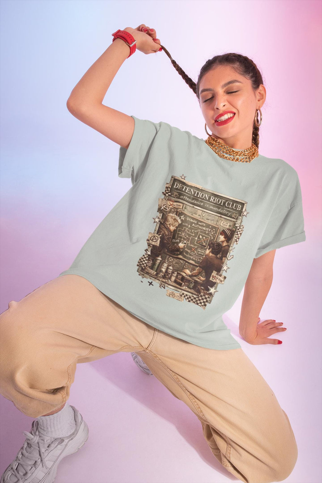 Detention Riot Club Graphic Tee | Grunge Punk Alternative Streetwear T-Shirt Unisex Youth Rebellion Fashion