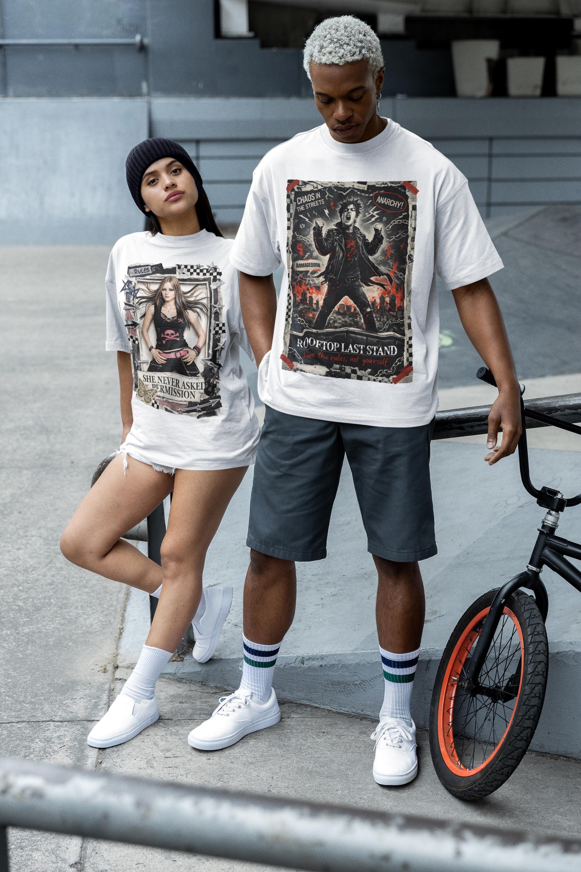 Rooftop Last Stand Punk Rebellion T-shirt