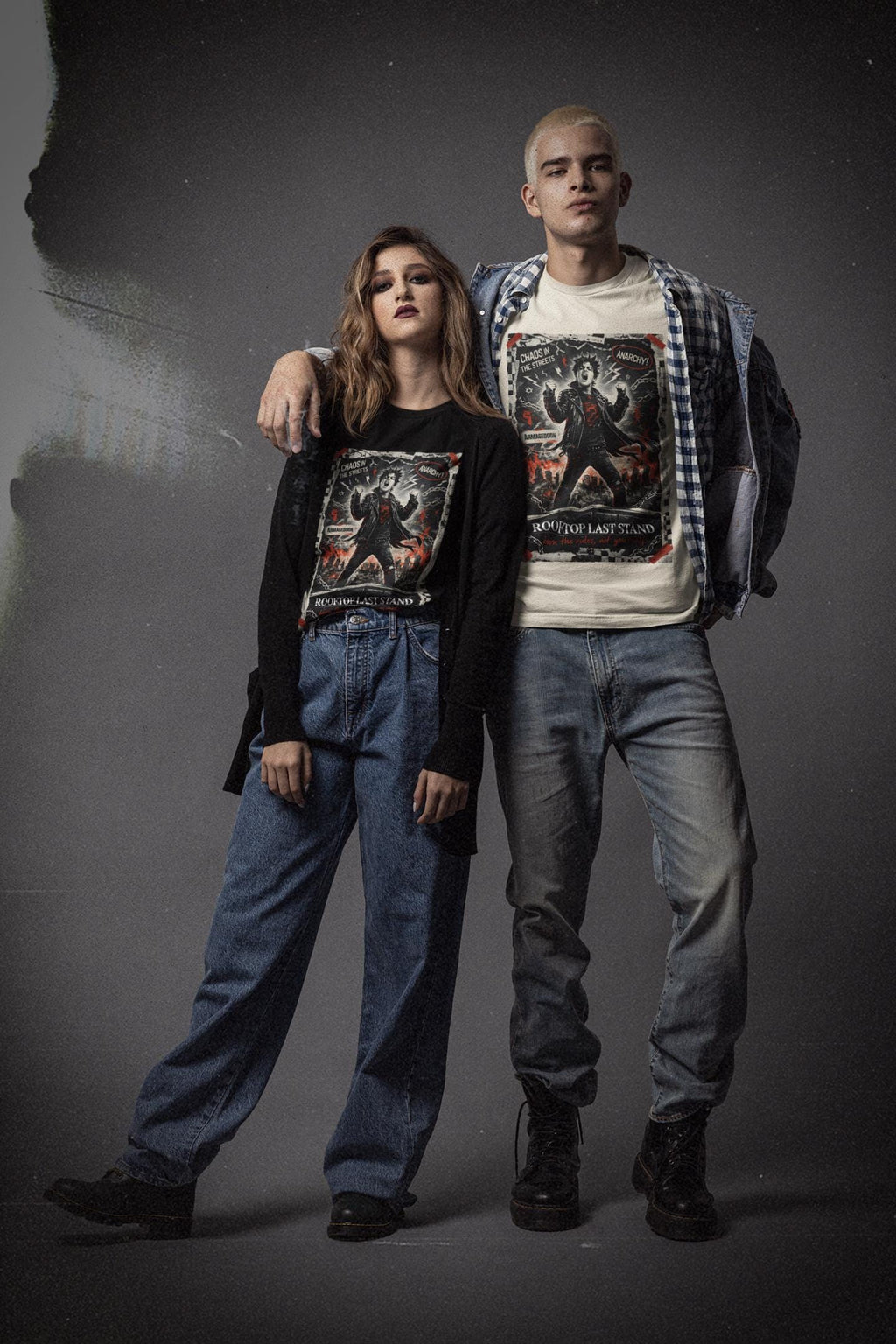 Rooftop Last Stand Punk Rebellion T-shirt