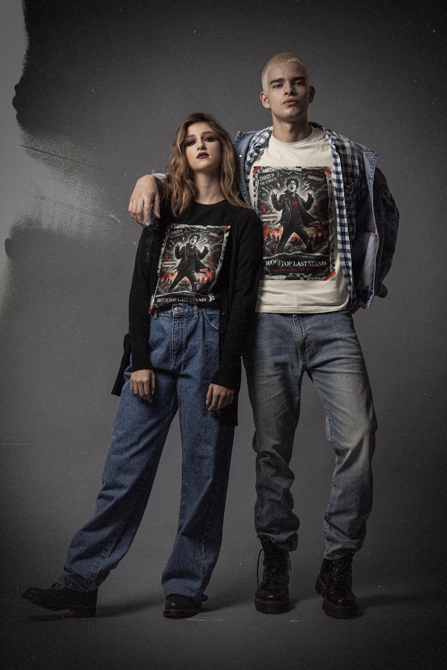 Rooftop Last Stand Punk Rebellion T-shirt