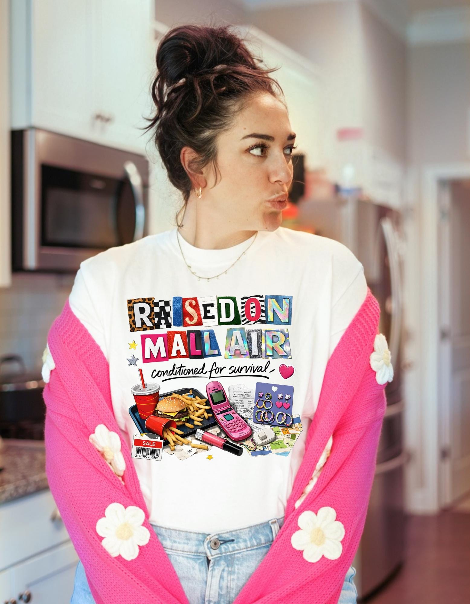 Retro Mallcore T-Shirt | 90s Nostalgia, Flip Phone Design