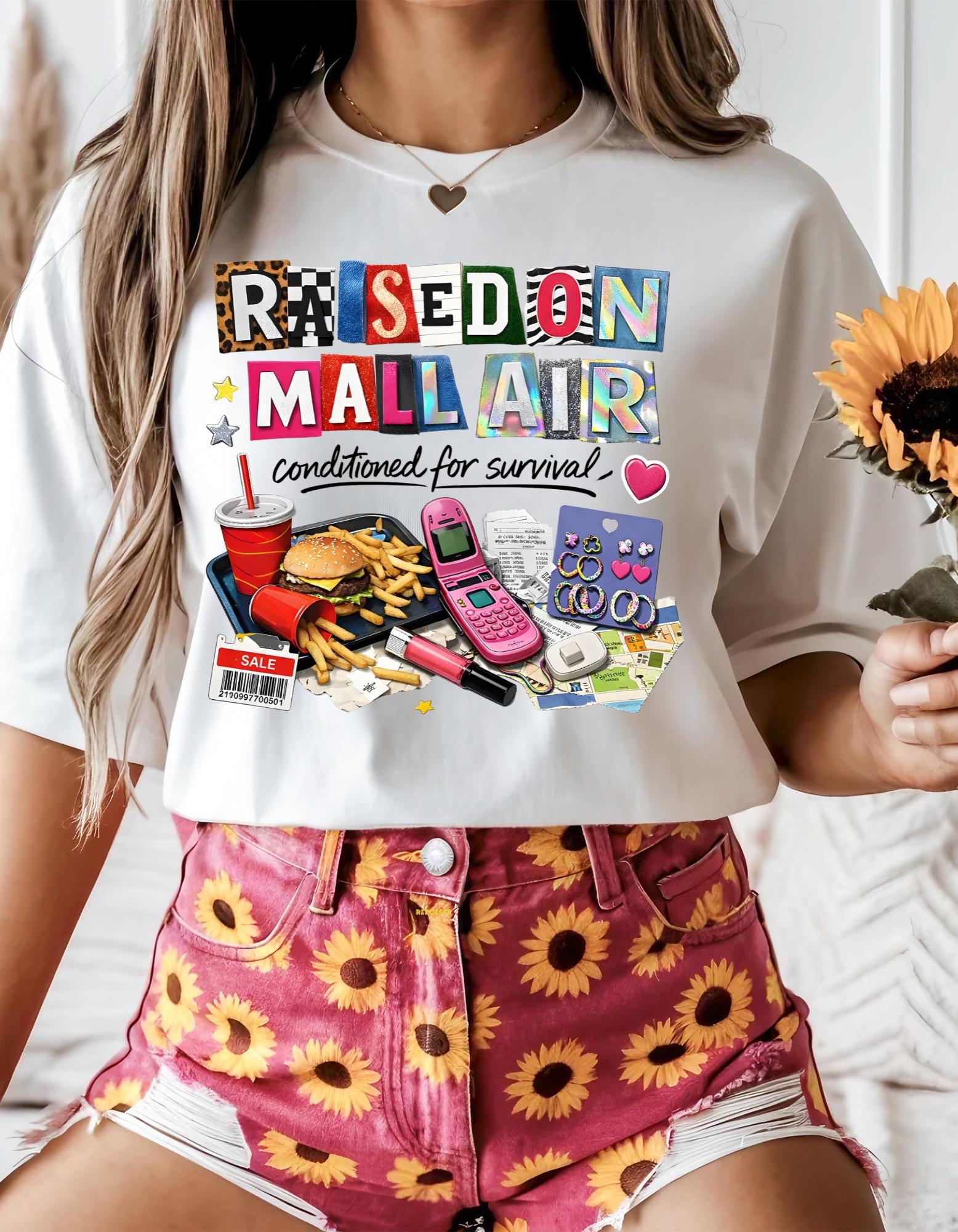 Retro Mallcore T-Shirt | 90s Nostalgia, Flip Phone Design