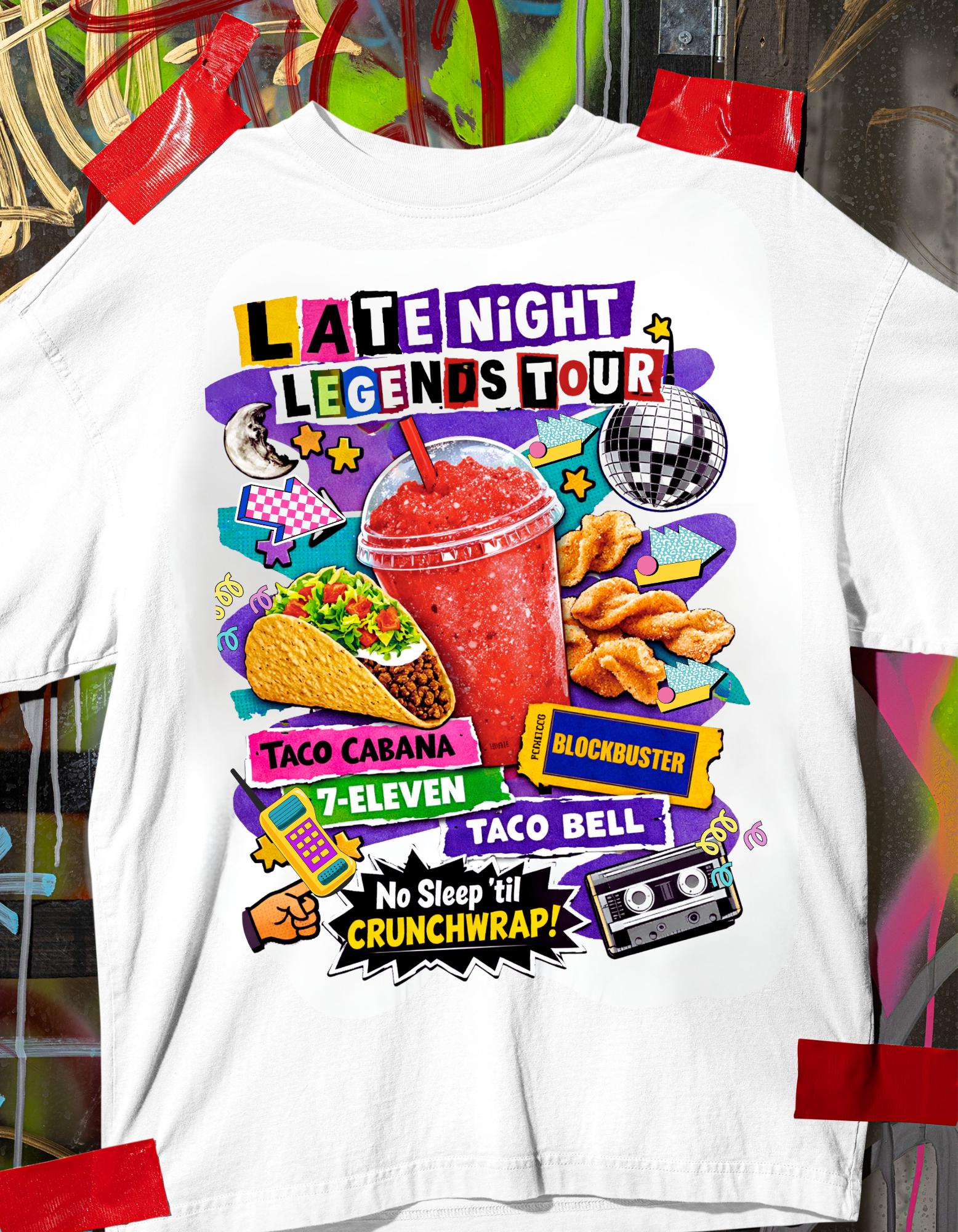 Late Night Legends Tour T-Shirt | Fast Food Graphic Tee
