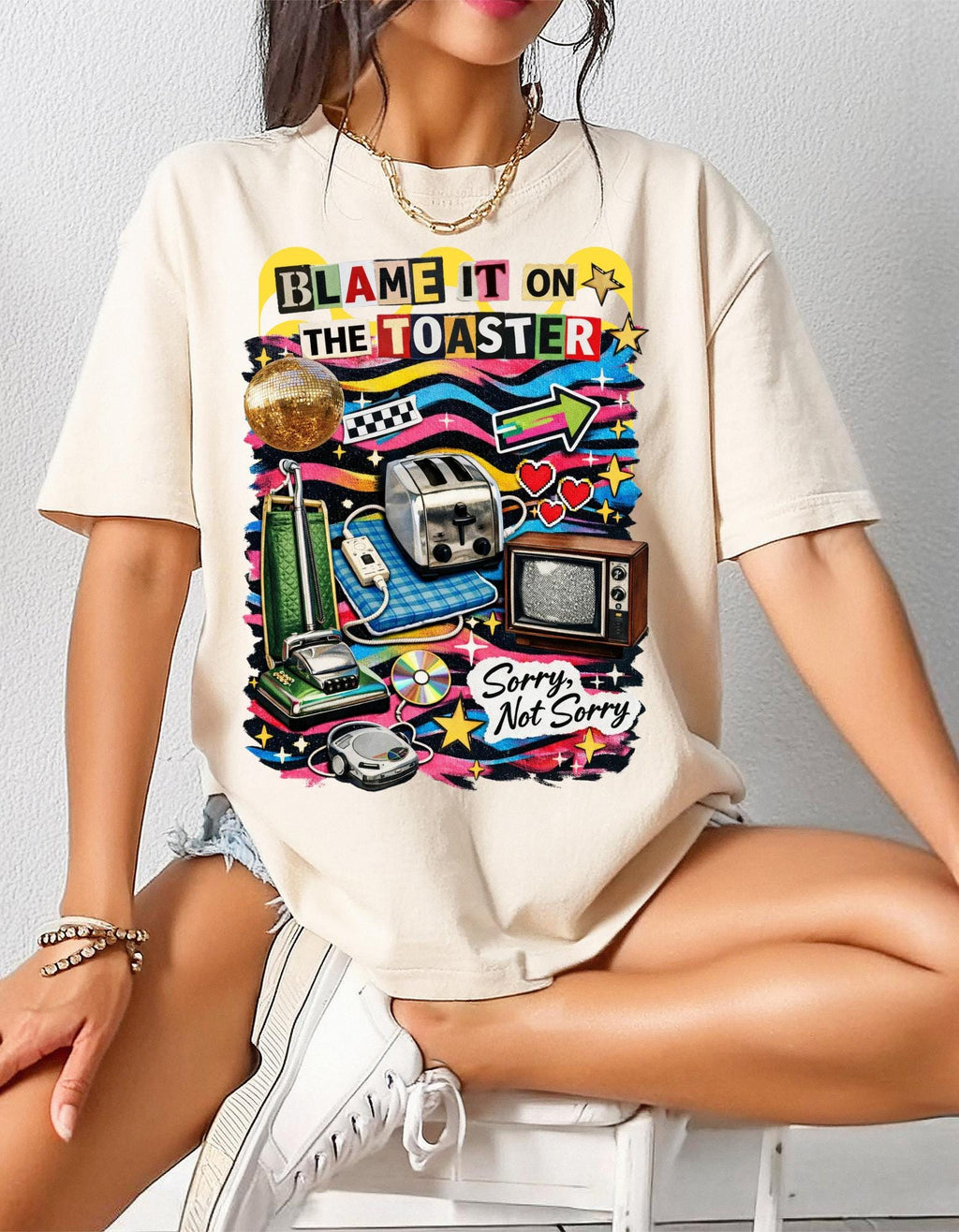 Retro Toaster Graphic Tee | Funny Vintage Appliance Collage