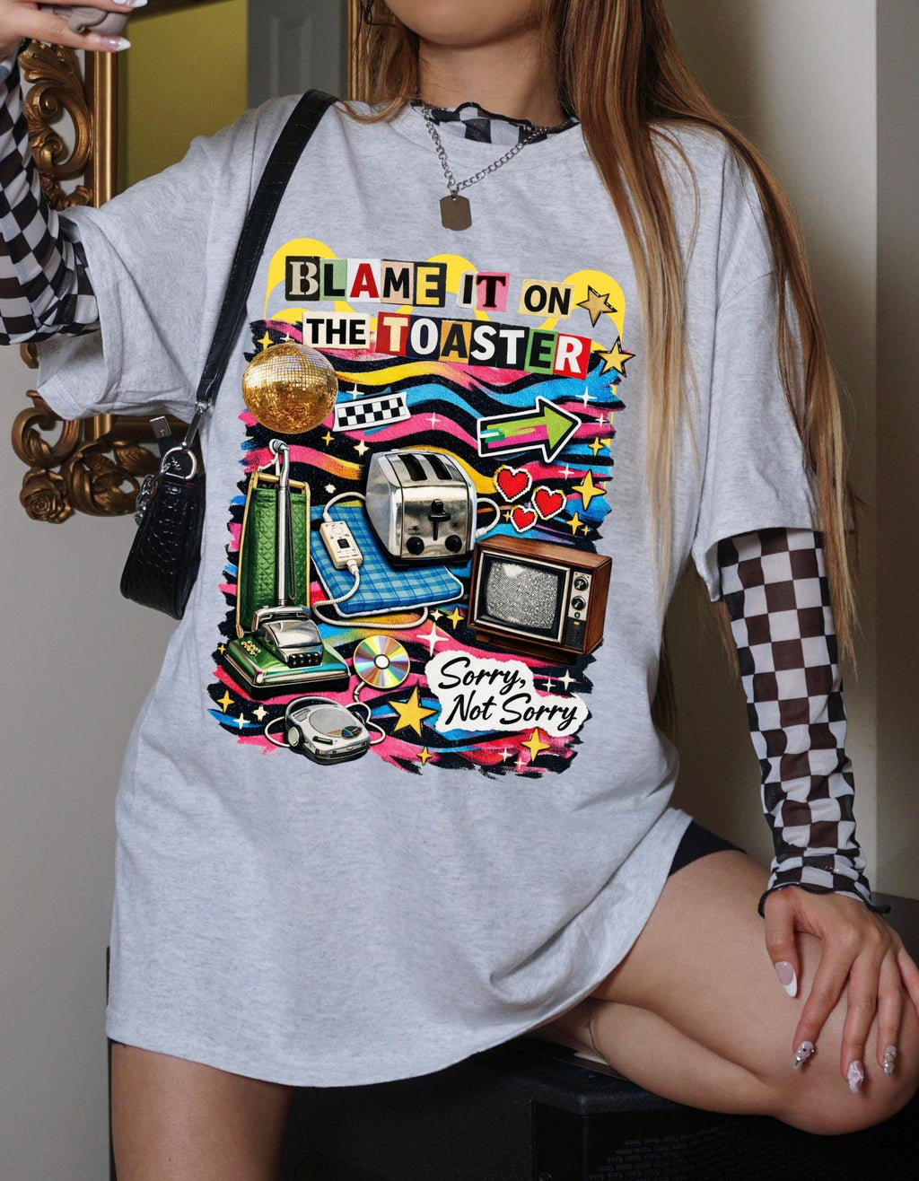 Retro Toaster Graphic Tee | Funny Vintage Appliance Collage