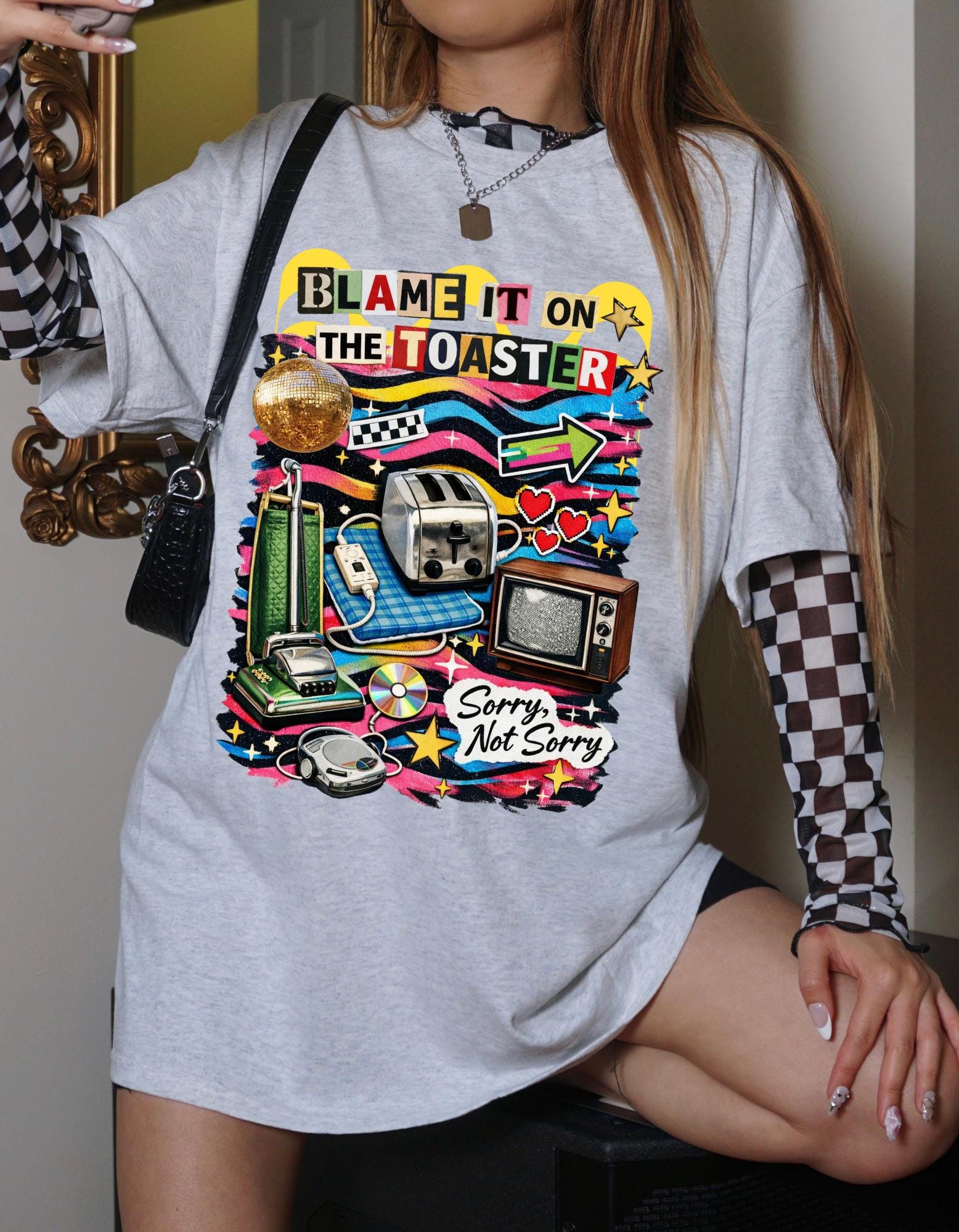 Retro Toaster Graphic Tee | Funny Vintage Appliance Collage