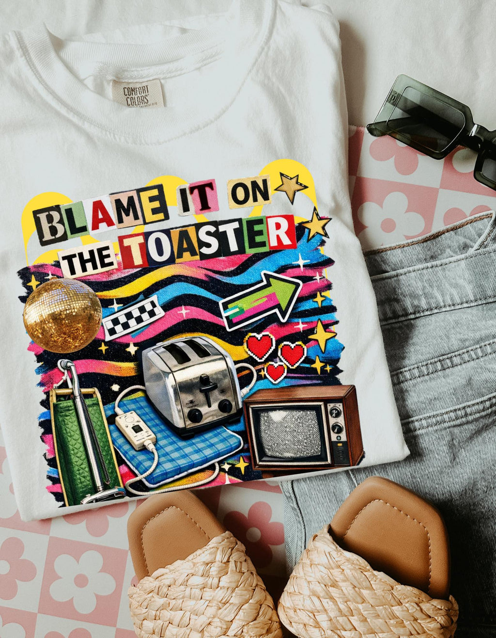 Retro Toaster Graphic Tee | Funny Vintage Appliance Collage