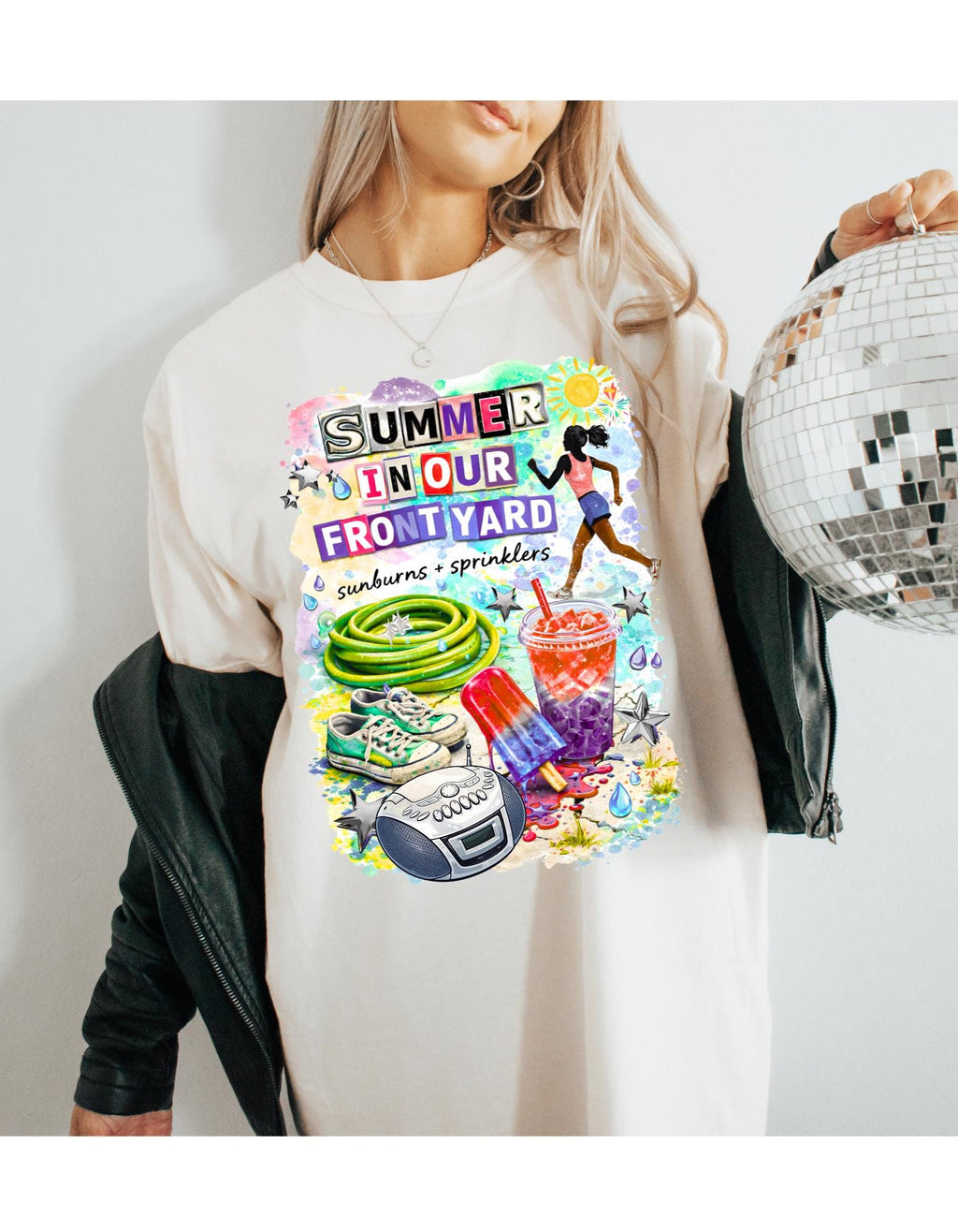 Nostalgic Summer Front Yard Graphic Tee - Comfort Colors Unisex T-Shirt